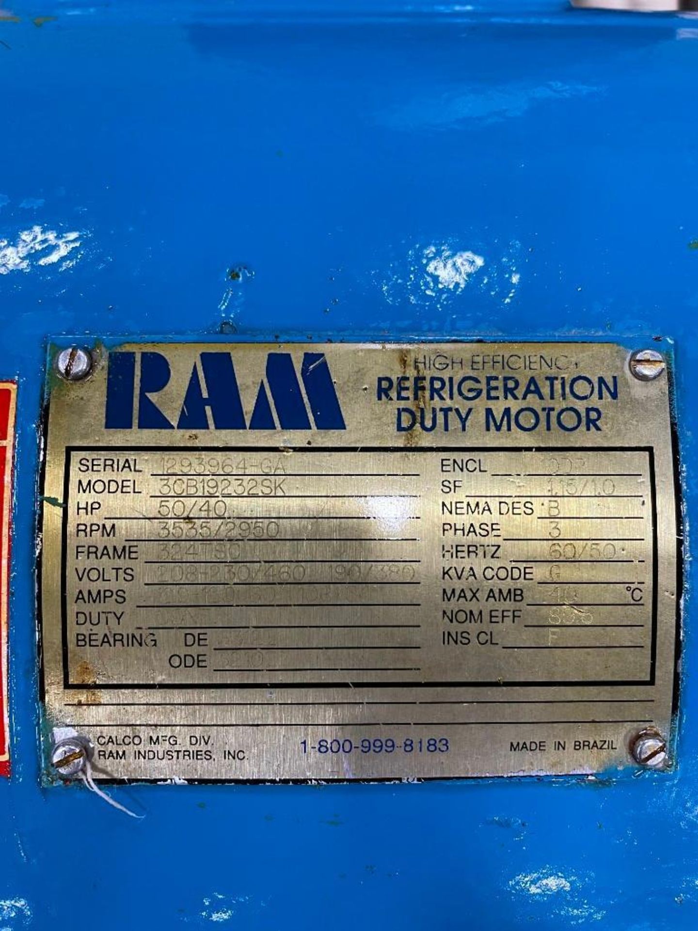 RAM High Efficiency Refrigeration Duty Motor - Image 7 of 7