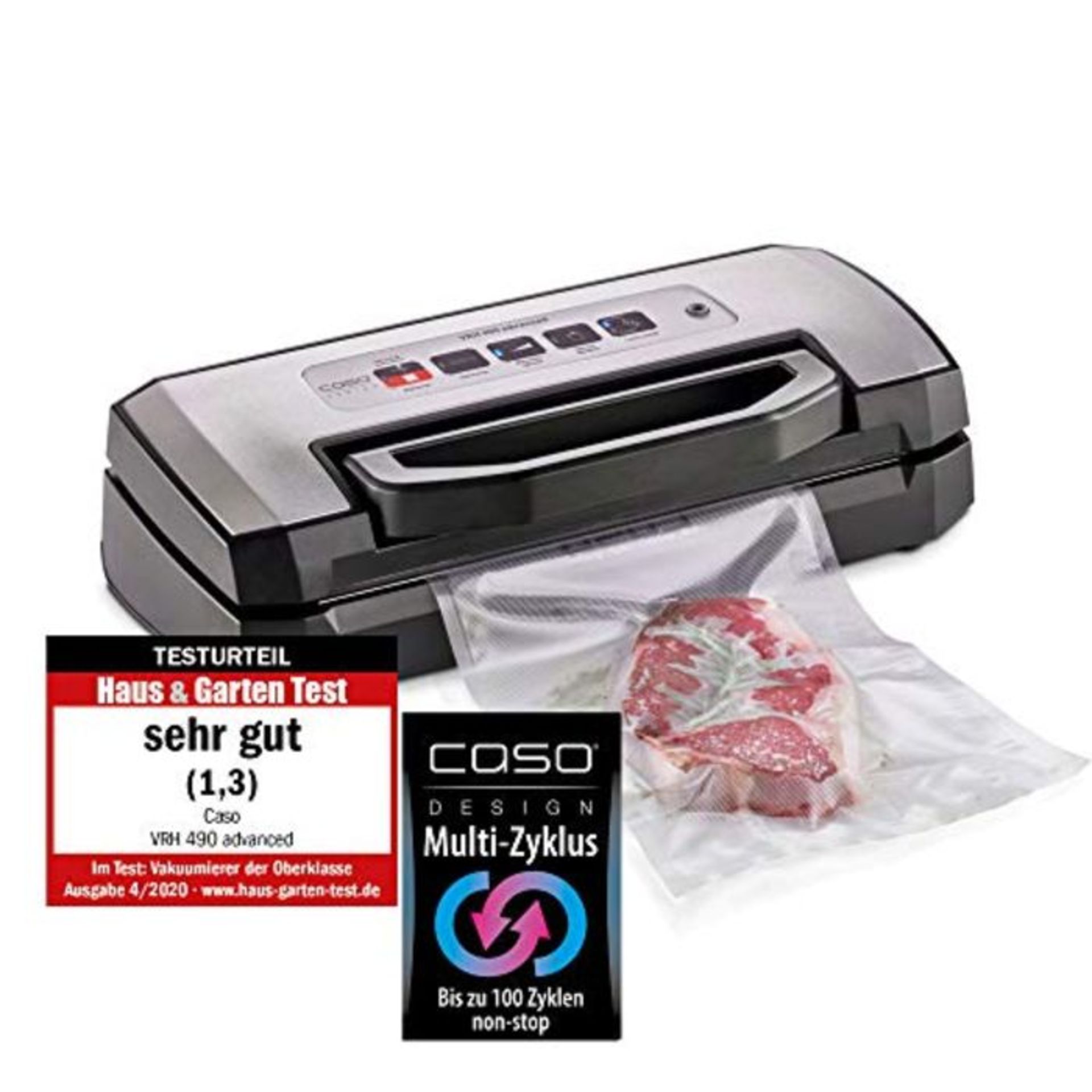 RRP £91.00 CASO Advanced Vacuum Sealer - Film Sealing Device - Extend the Shelf Life of Your Food