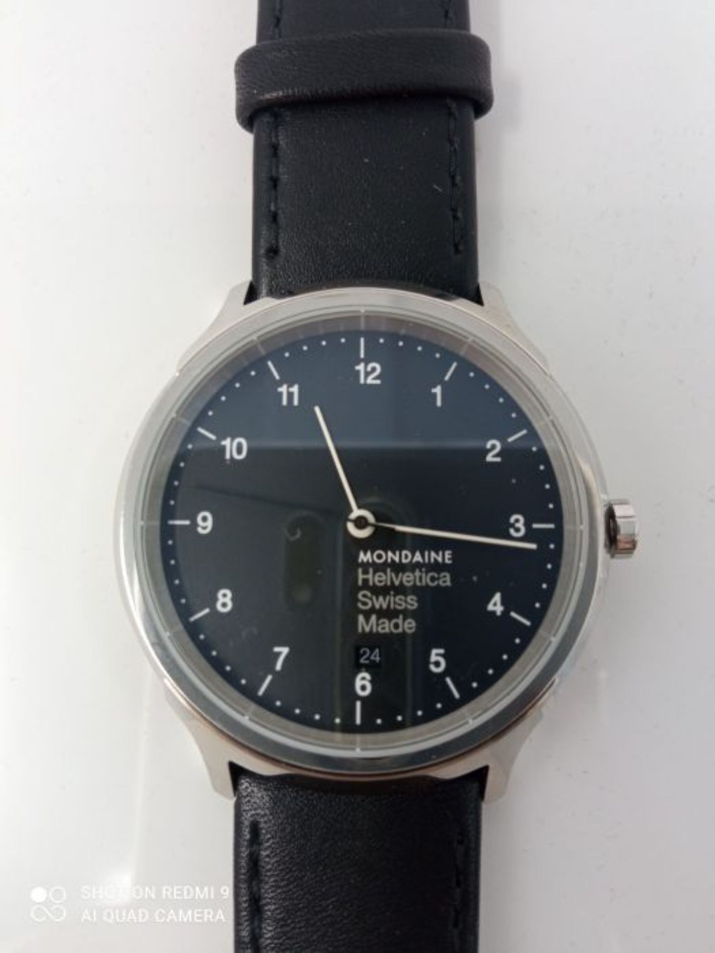 RRP £287.00 Mondaine Helvetica No1 Regular Women's/ Men's Watch, Black Dial with Date and Black St - Image 3 of 3