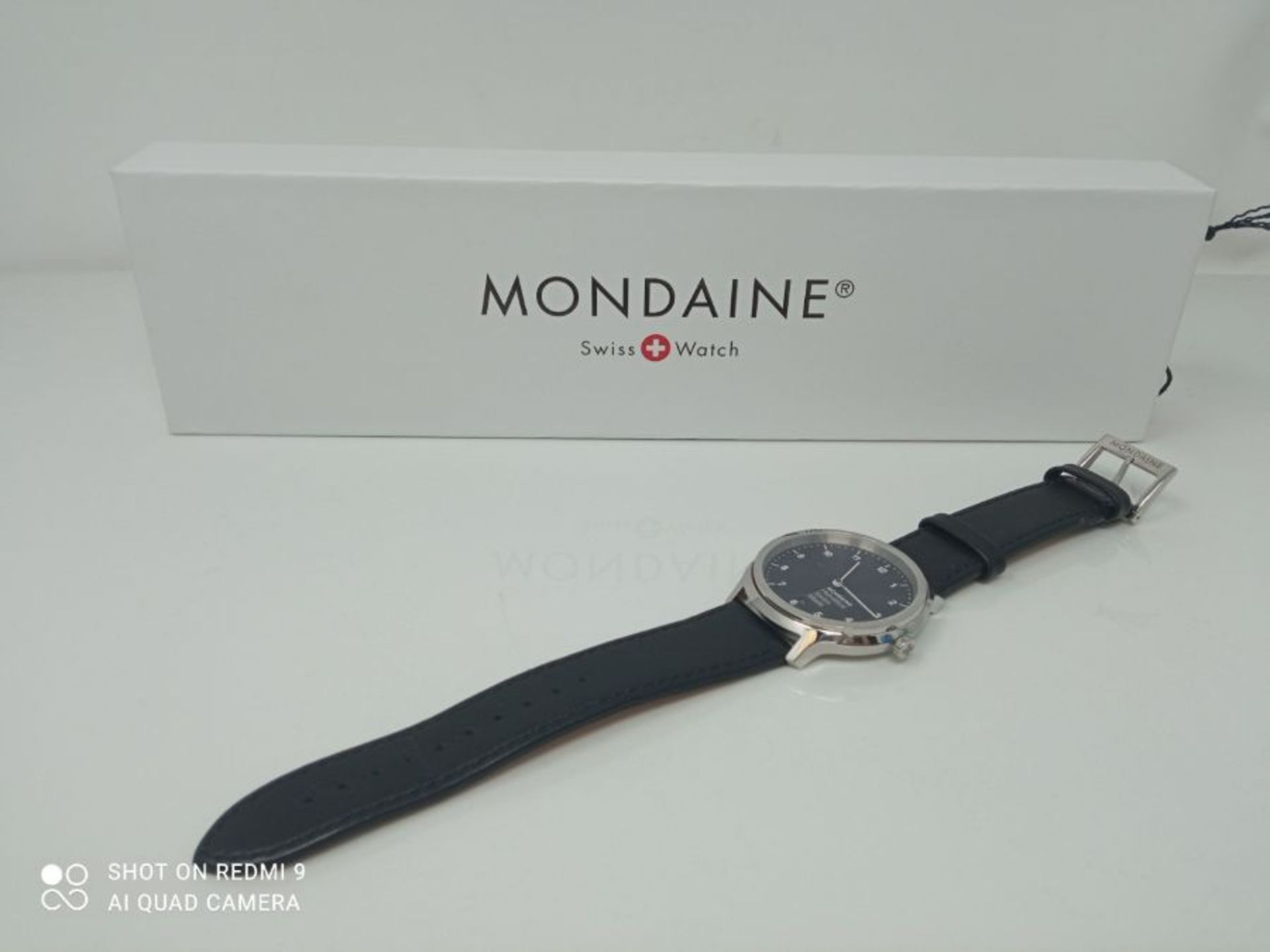 RRP £287.00 Mondaine Helvetica No1 Regular Women's/ Men's Watch, Black Dial with Date and Black St - Image 2 of 3