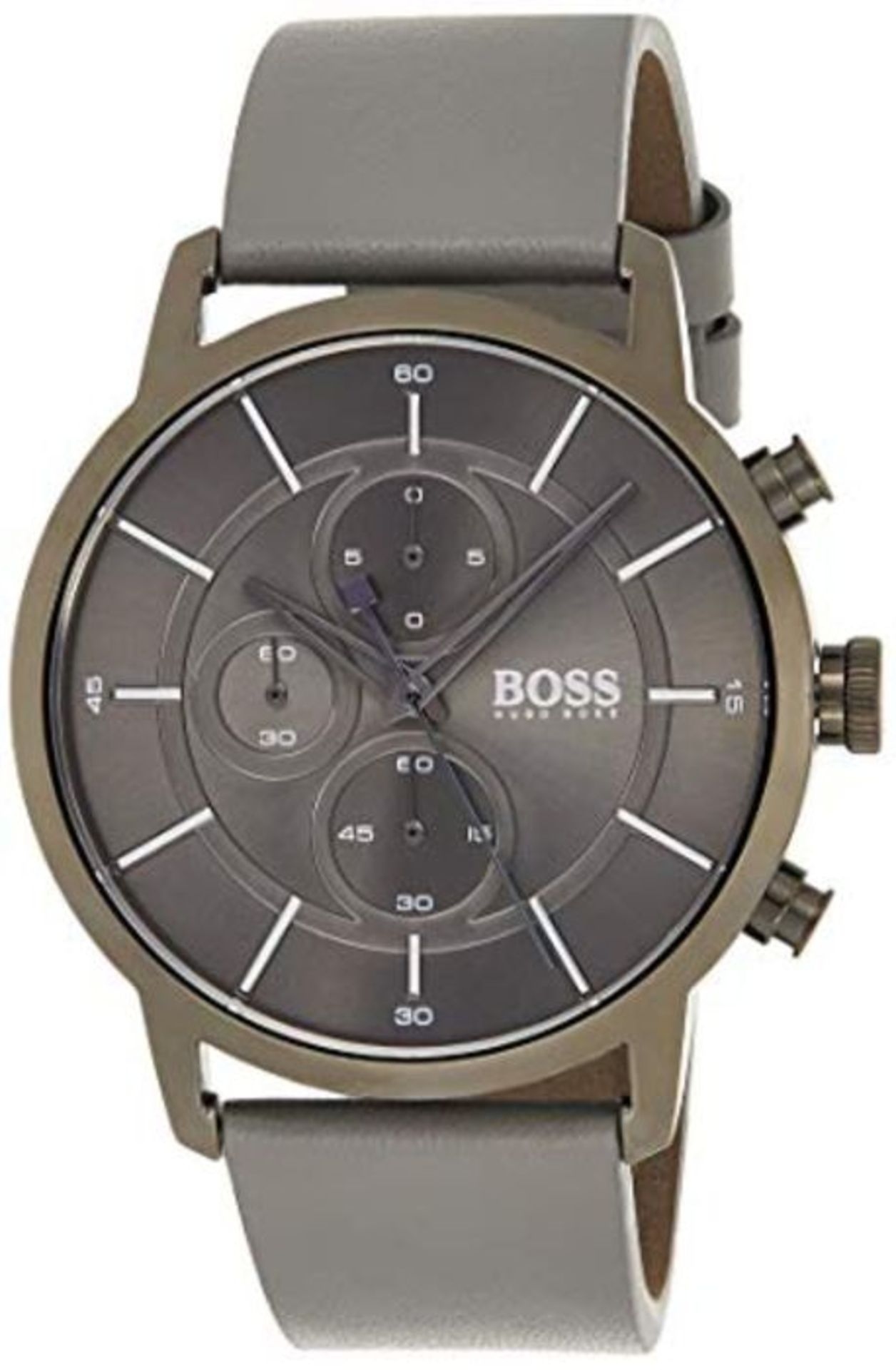 RRP £297.00 BOSS Unisex-Adult Chronograph Quartz Watch with Leather Strap 1513570
