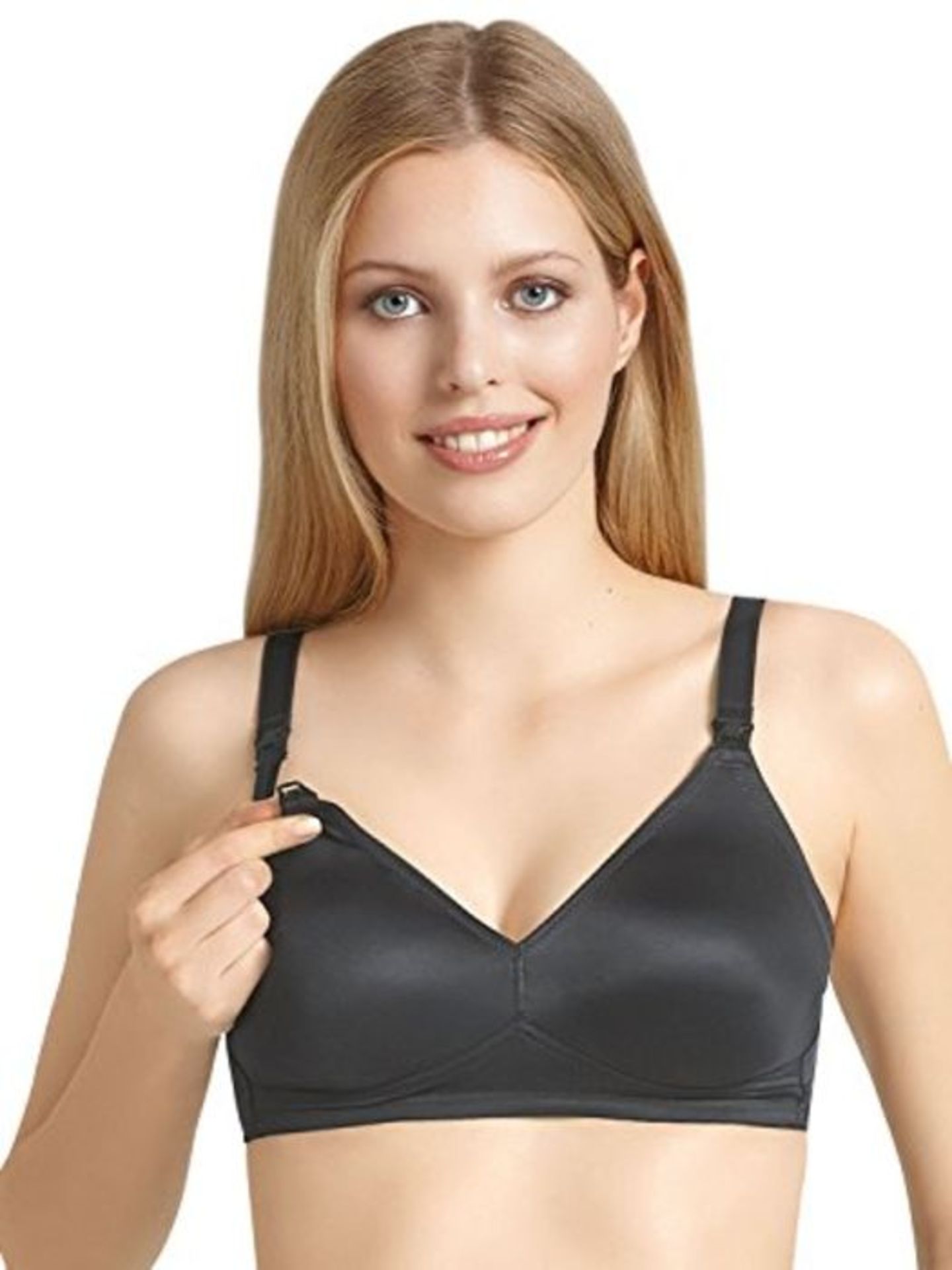 Anita Women's 5075 Soft Cup Nursing Bra, Black/Black, 32E