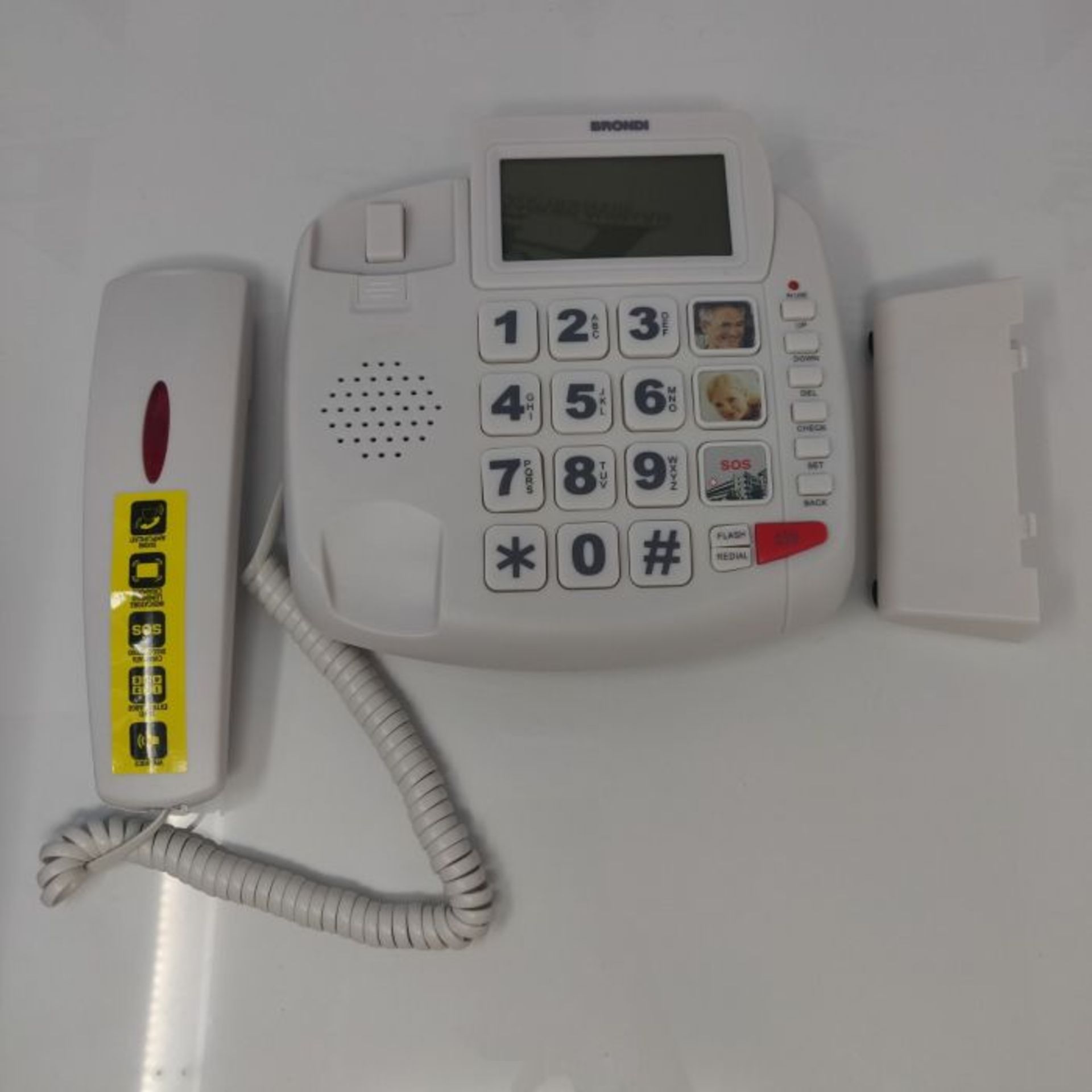 Brondi Bravo 90 LCD Telefono Fisso con tasti grandi, Bianco - Image 3 of 3