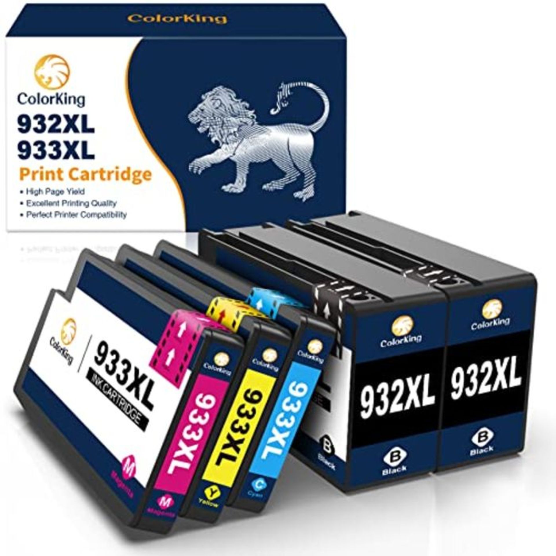 ColorKing Compatible 932XL 933XL Ink Cartridges Replacement for HP 932XL 933XL Combo P