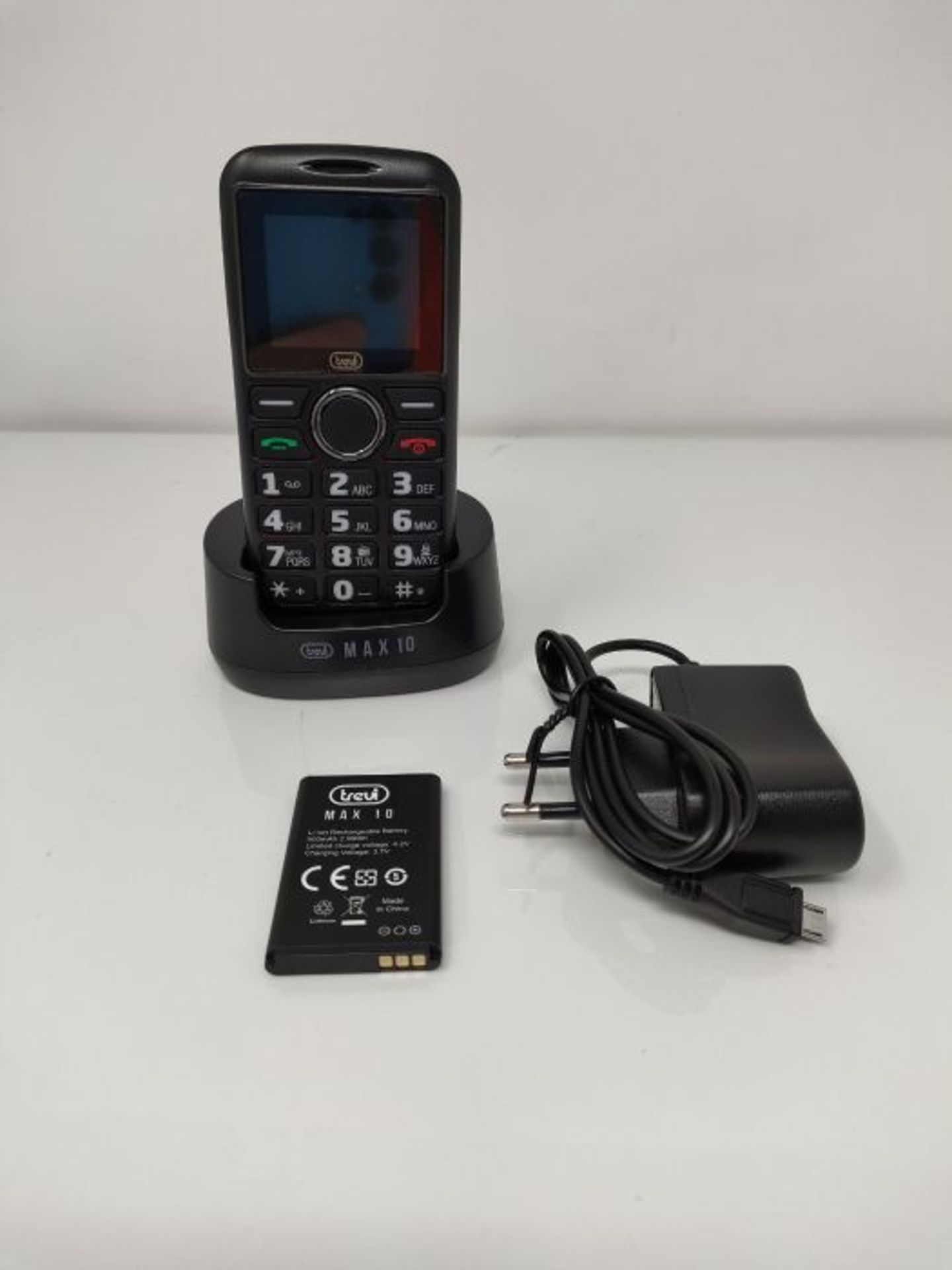 Trevi MAX 10 NERO, TELEFONO CELLULARE PER ANZIANI SENIOR PHONE CON GRANDI TASTI - Image 2 of 2