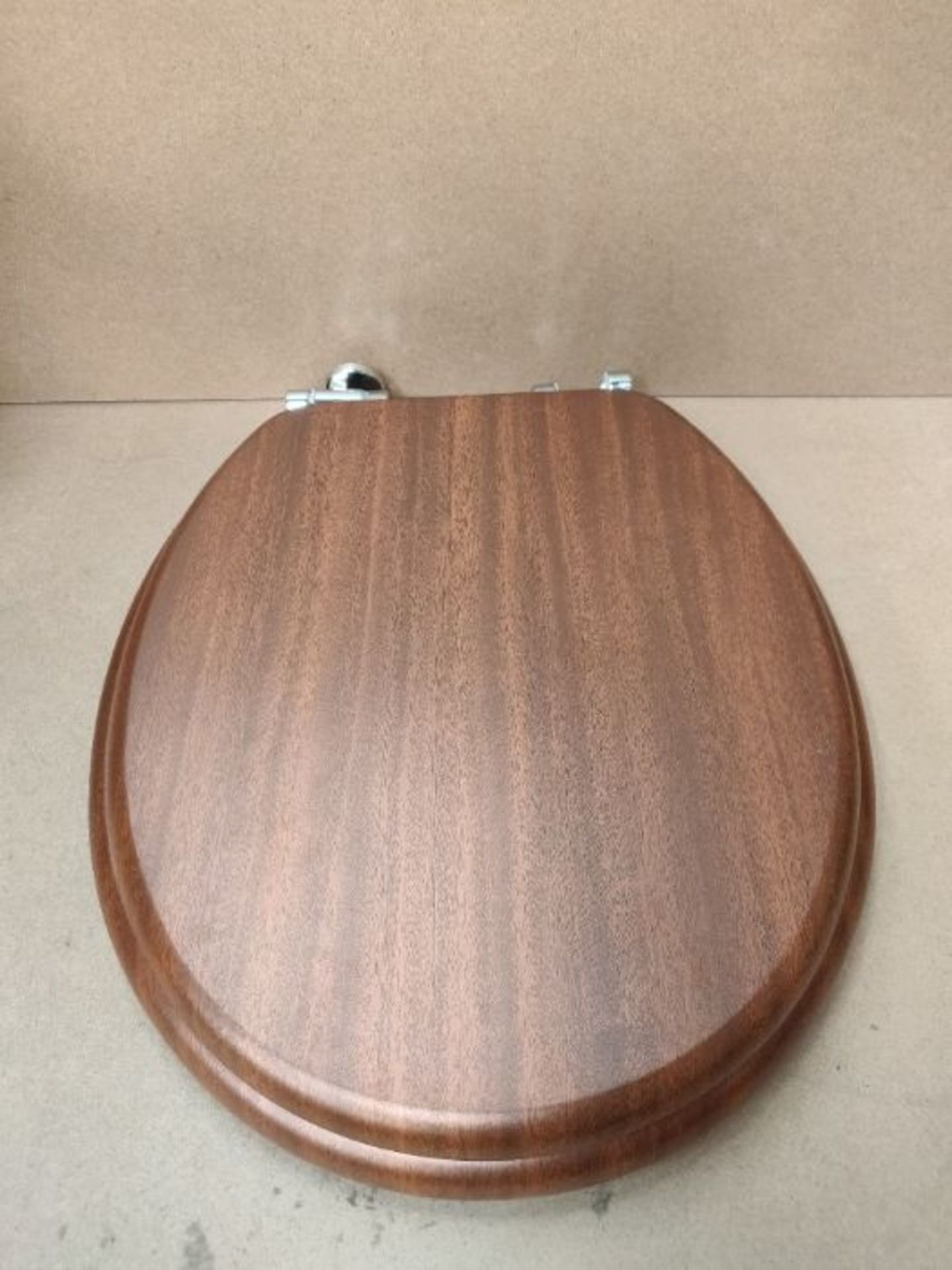 [CRACKED] Tiger Douglas Toilet Seat, MDF, Walnut Wood, 43 x 37.5 x 5 cm - Image 3 of 3