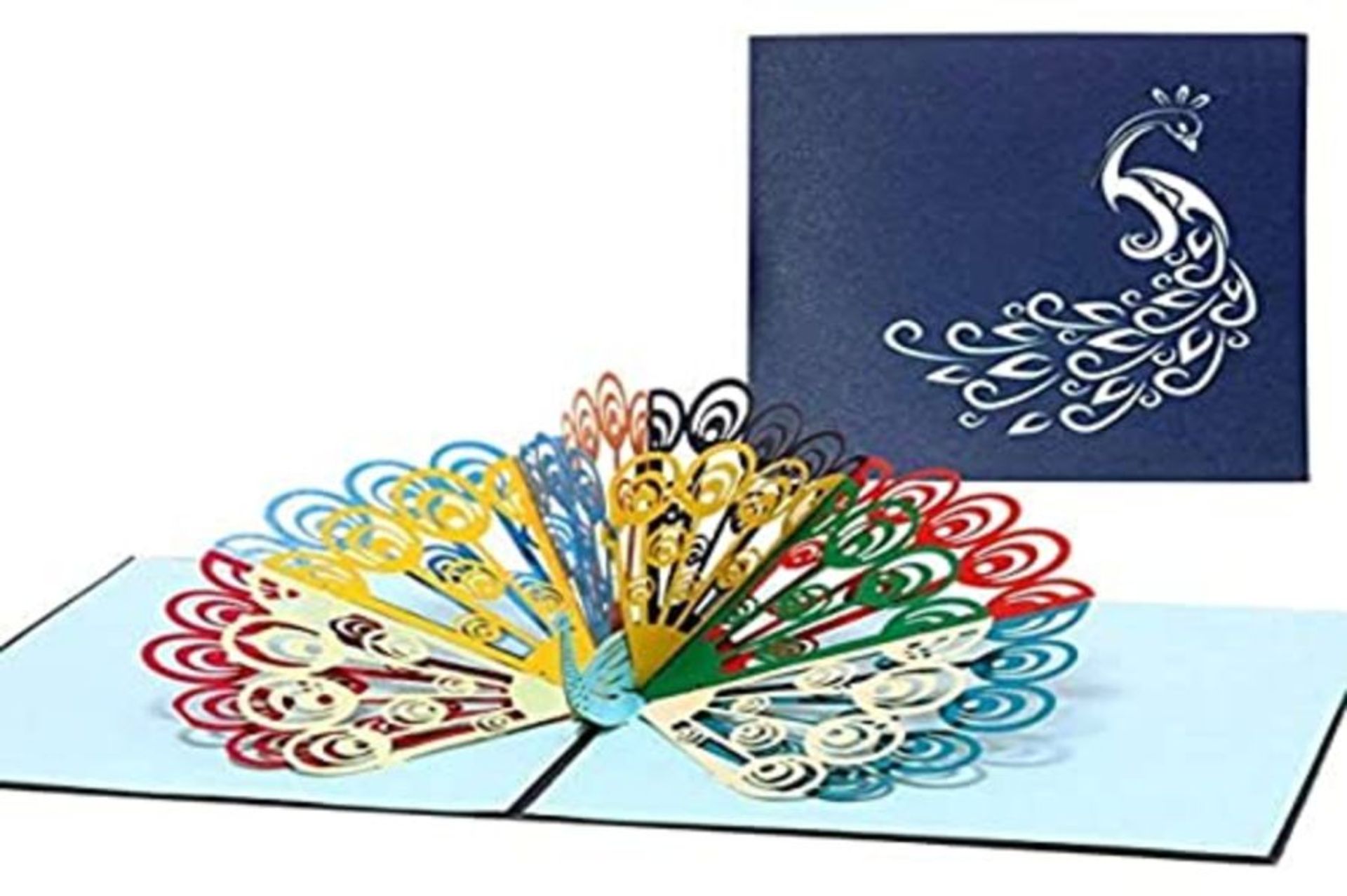 SJUNJIE 3D Pop-up Peacock Greeting Cards Handmade Cards for Birthday Wedding Invitatio