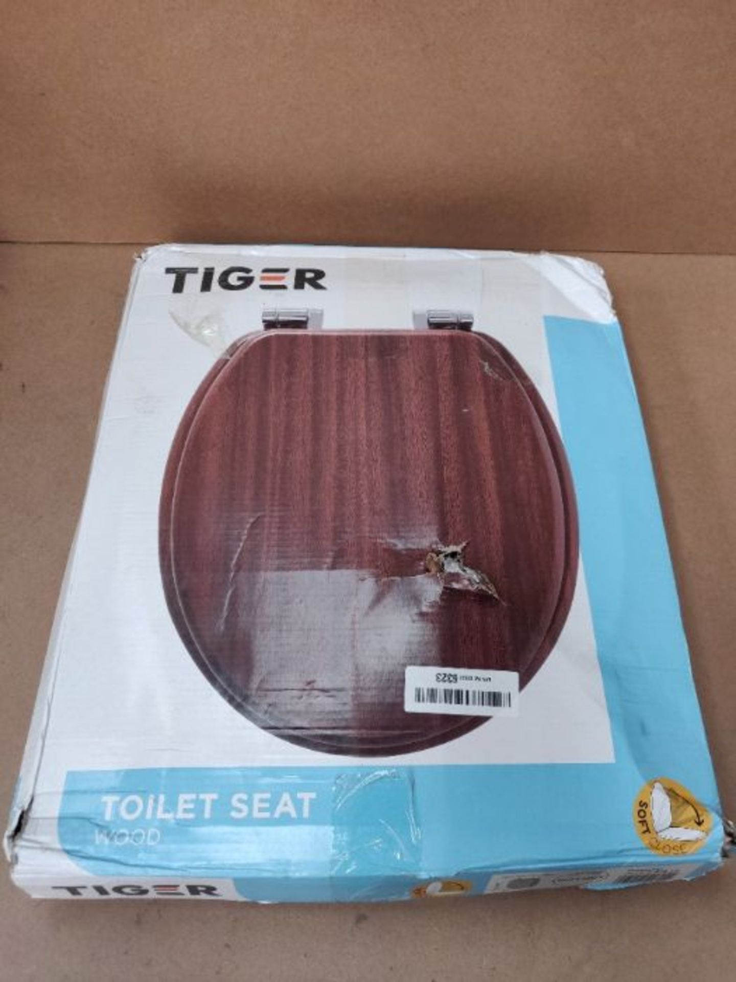 [CRACKED] Tiger Douglas Toilet Seat, MDF, Walnut Wood, 43 x 37.5 x 5 cm - Image 2 of 3
