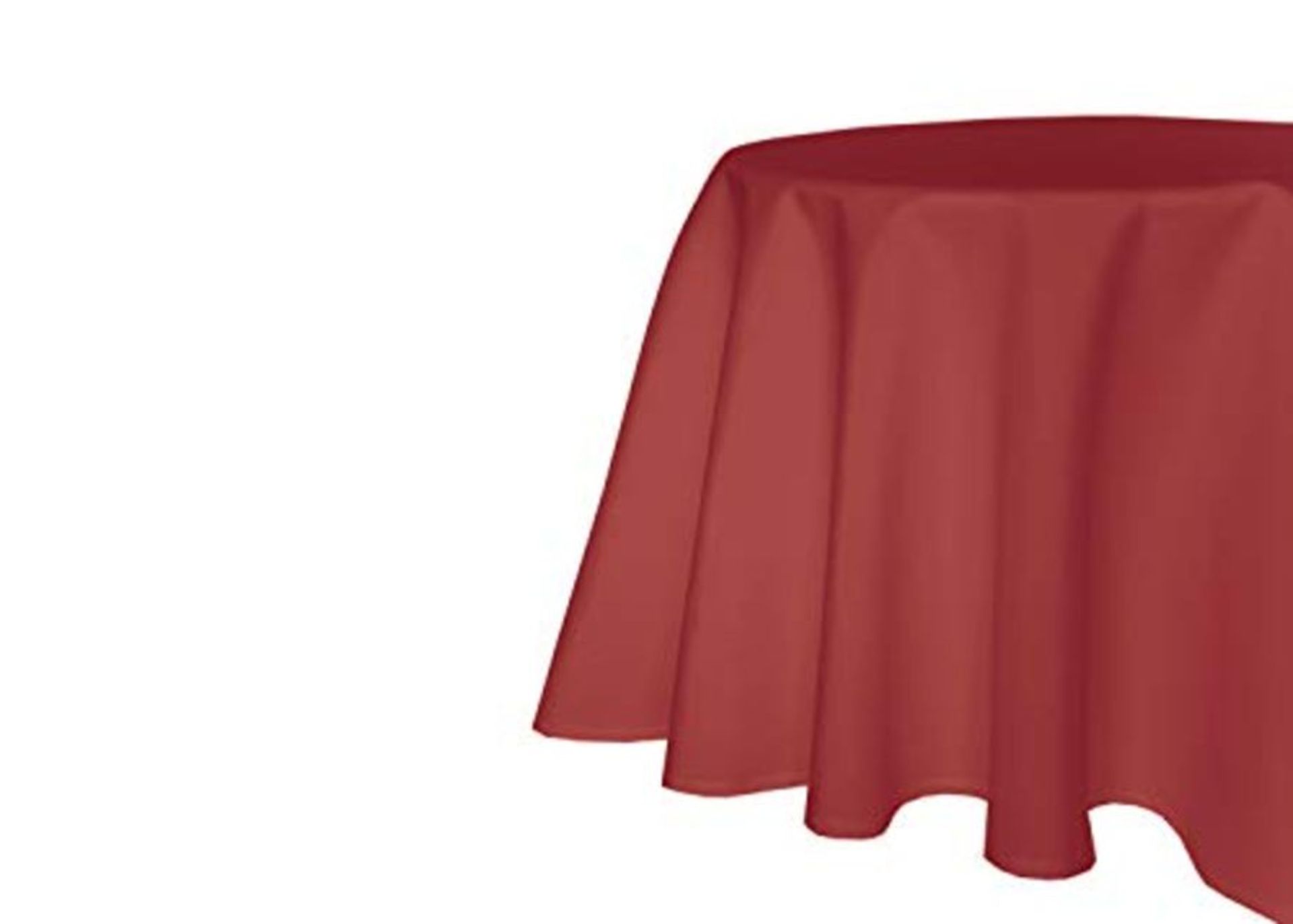 First-Tex Linen Effect 180 Round Red Bordeaux Straight Hem Garden Tablecloth