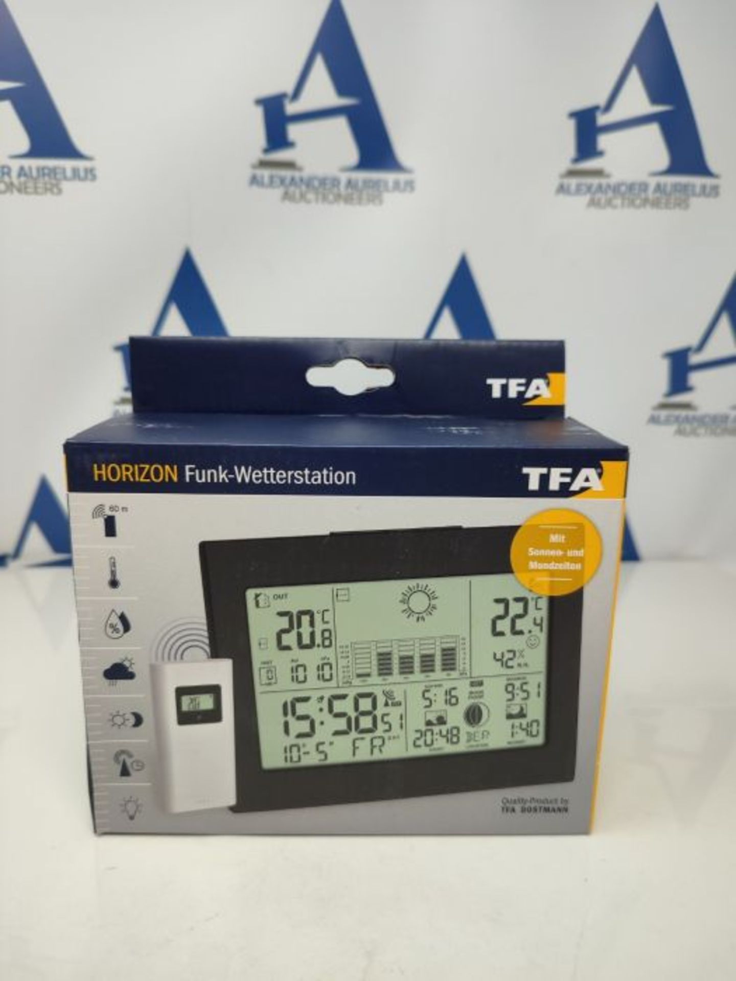 TFA Dostmann Horizon 35.1155.01 Wireless Weather Station with Outdoor Sensor Weather F - Image 2 of 3