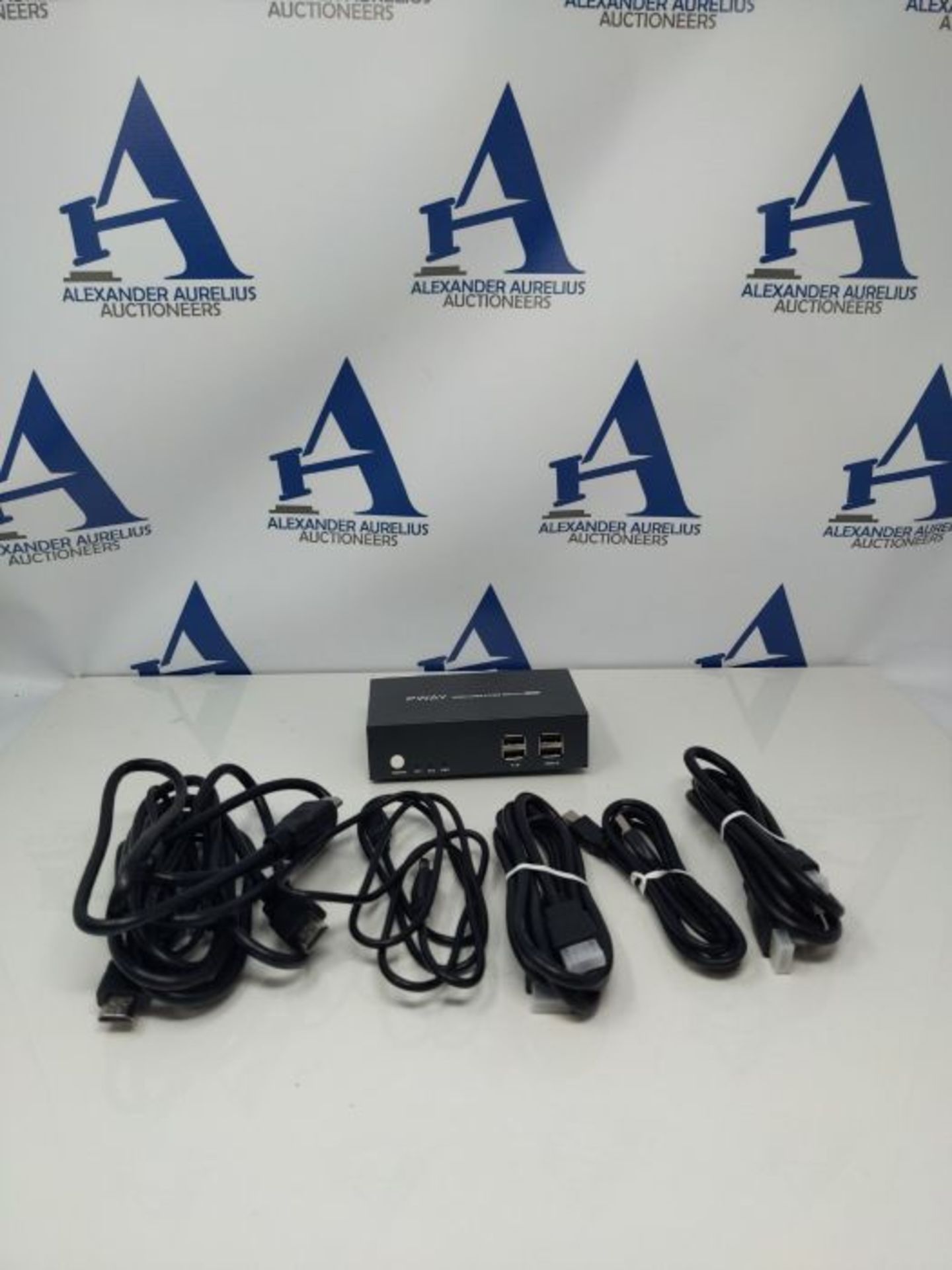 RRP ?146.00 PWAY HDMI KVM Switch 2 Port Dual Monitor Support 4K@30Hz Y:U:V: 4:4:4 with 2 PC 5ft HD - Image 2 of 2