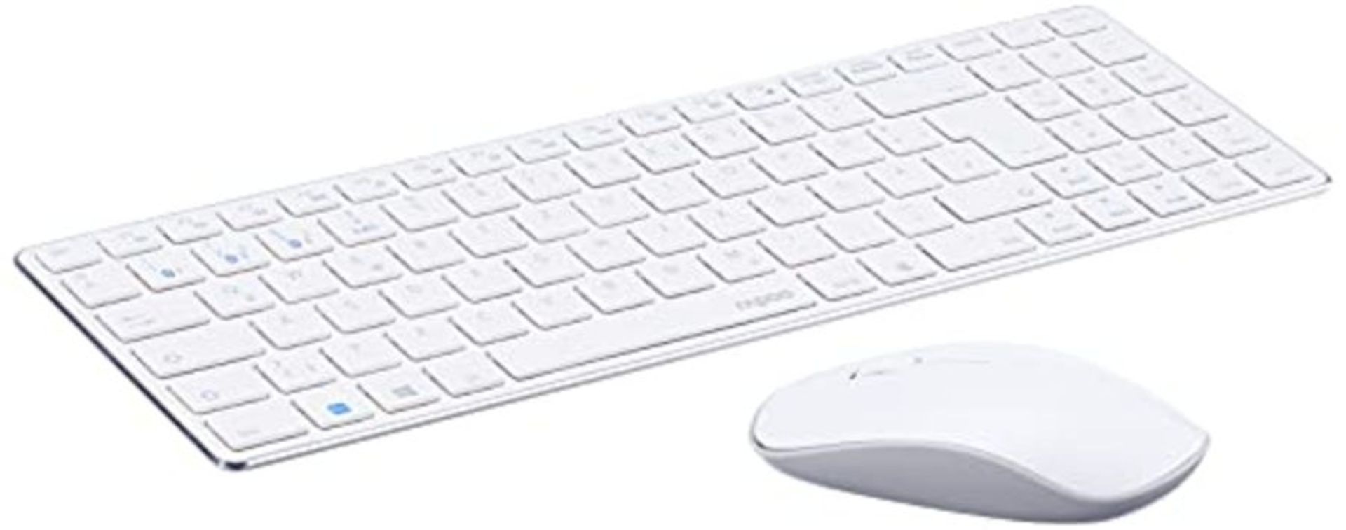 Rapoo 9300M Wireless Keyboard Mouse Set, Bluetooth and Wireless (2.4 GHz) via USB, Fla