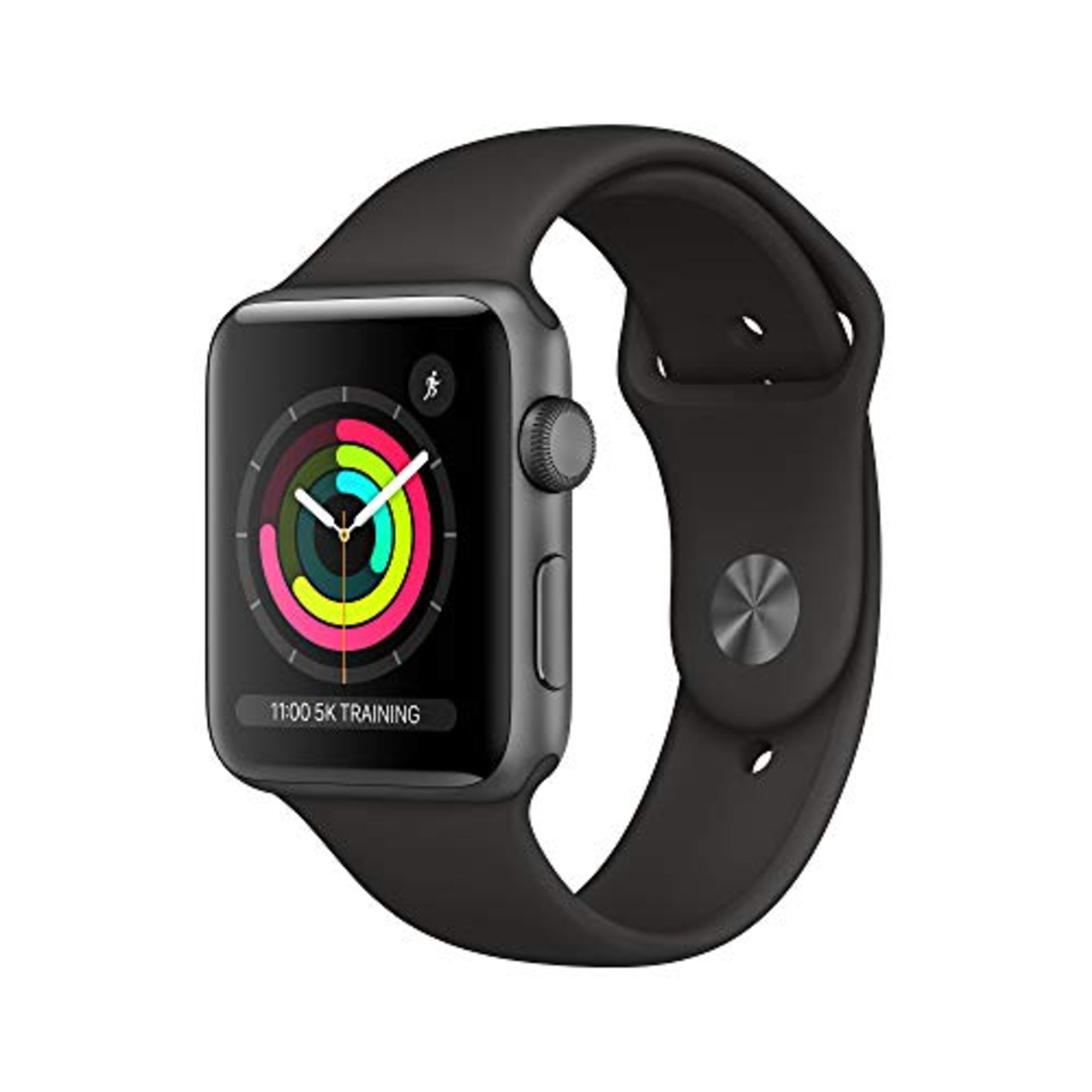 RRP £208.00 Apple Watch Series 3 (GPS, 42mm) - Space Grey Aluminum Case with Black Sport Band - Image 5 of 5