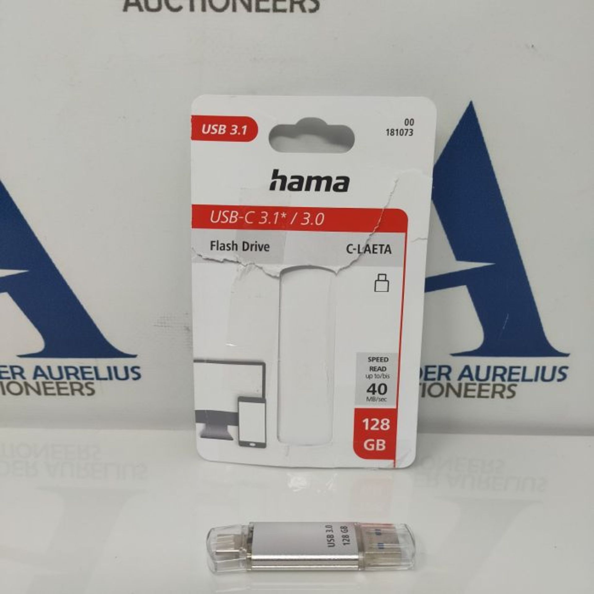 Hama USB Flash Drive with USB 3.0 & USB 3.1 Type-C silver Silver 128 GB, 00181073 - Image 2 of 2