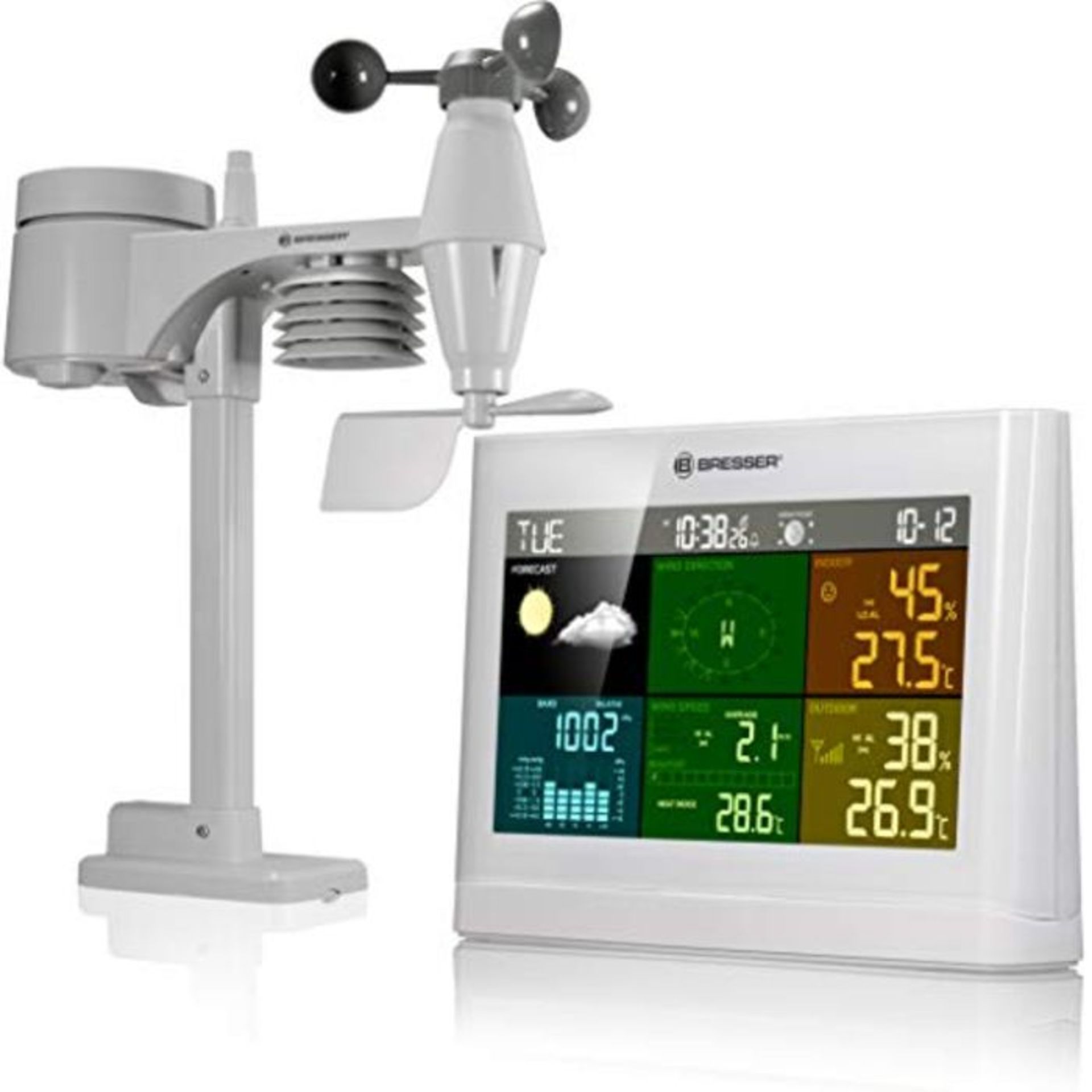 RRP £78.00 BRESSER 5-in-1 Comfort Weather Center with Colour Display white
