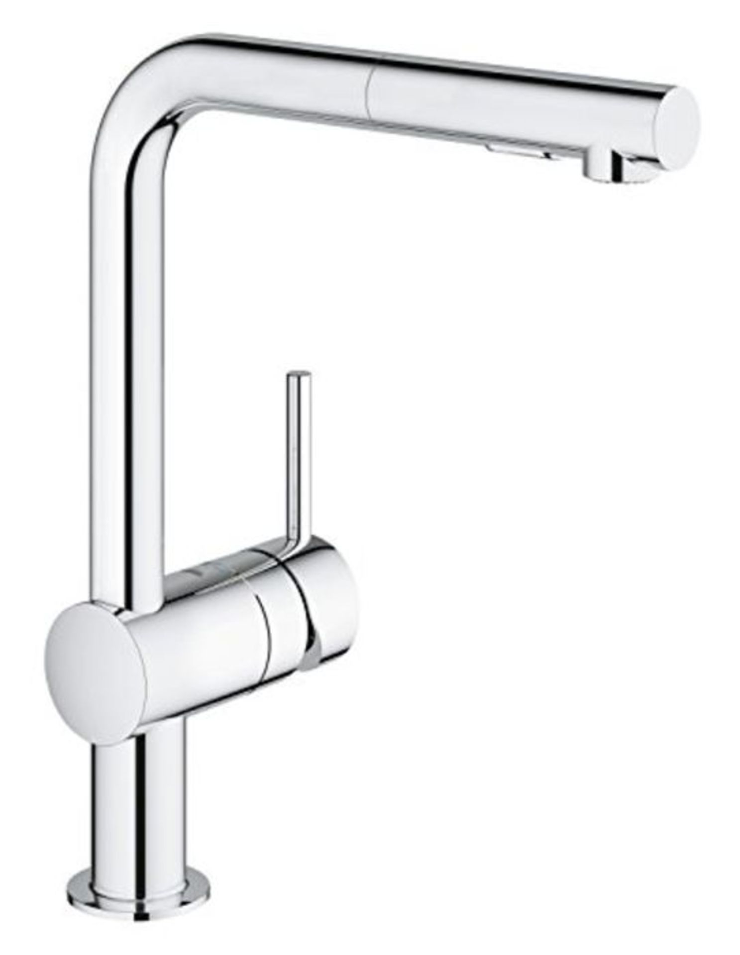 RRP £201.00 GROHE 30274000 | Minta L-Spout Kitchen Tap | Pull-Out Spray | Chrome