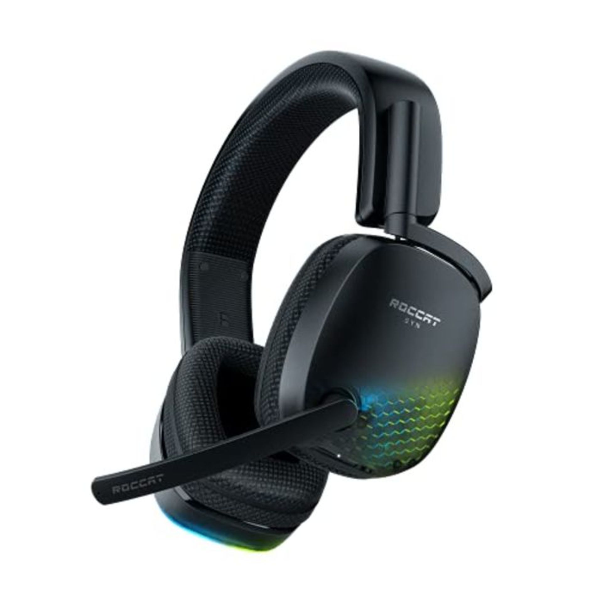 RRP £105.00 Roccat Syn Pro Air - Kabelloses RGB-Gaming-Headset mit 3D-Audio schwarz anpassbar