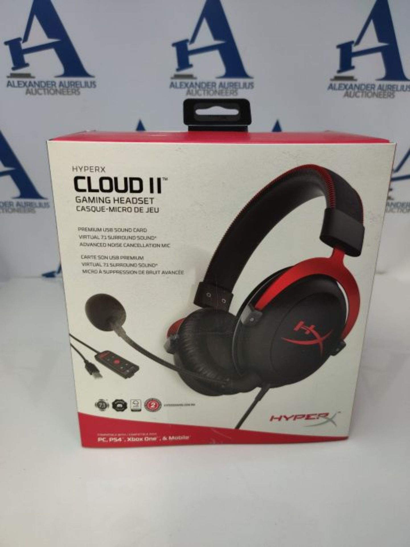 RRP £79.00 HyperX Cloud II 7.1 Virtual Surround Sound Gaming Headset with Advanced USB Audio Cont - Image 2 of 3