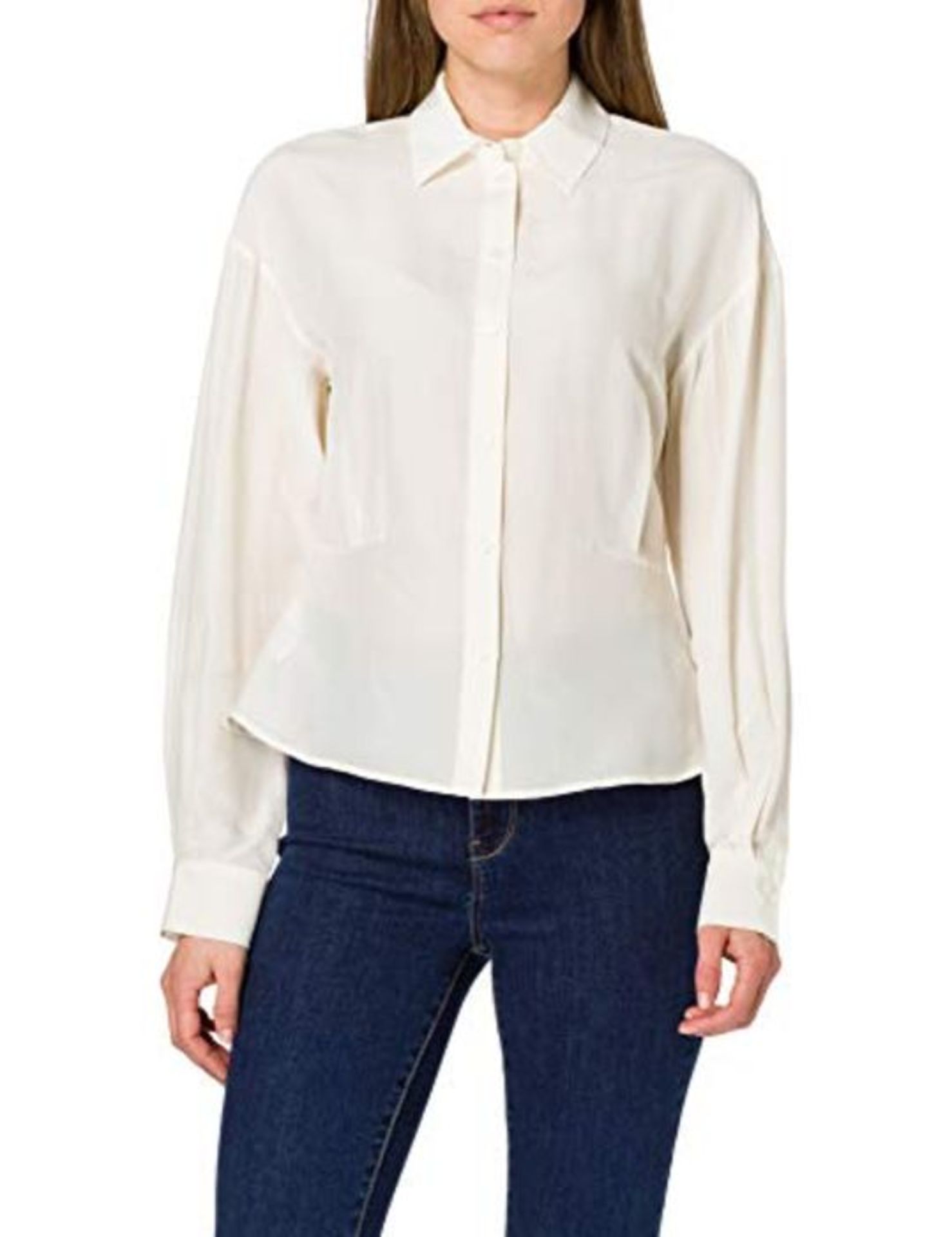 RRP £90.00 Pinko Hilda 2 Camicia, Z15_Bianco NEMBO, 46 Donna