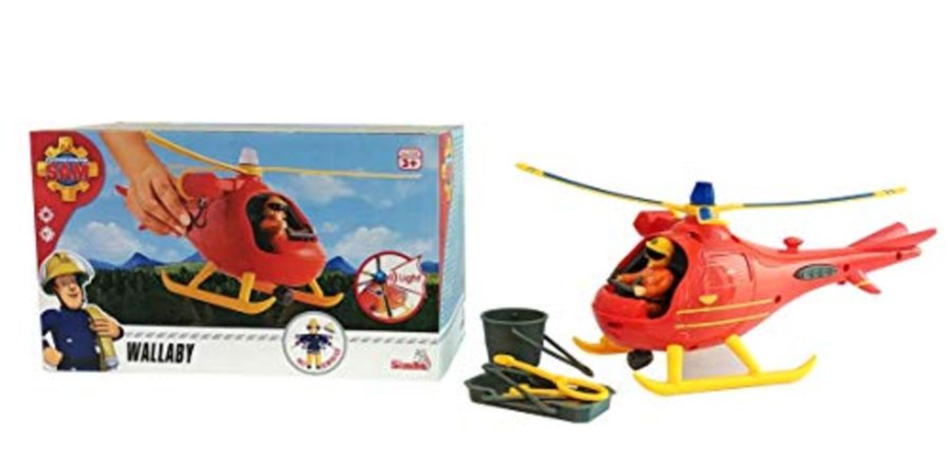Simba 109251077038 Sam The Firefighter Wallaby Helicopter with Character Tom, 3 Years