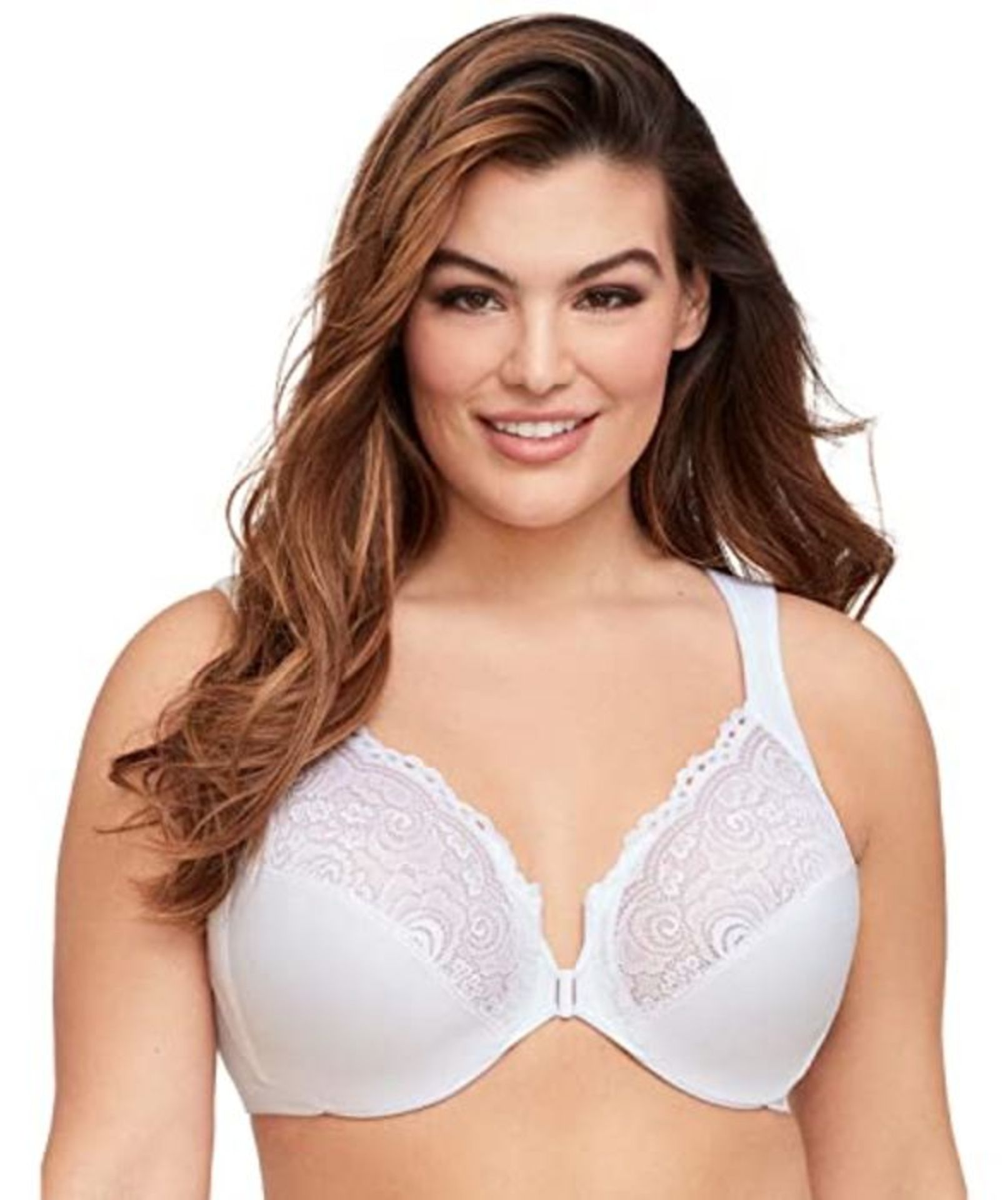 RRP £55.00 Glamorise Women's Full Cup Bra Wonderwire - Front Closure - Bra for Large Sizes No. 12