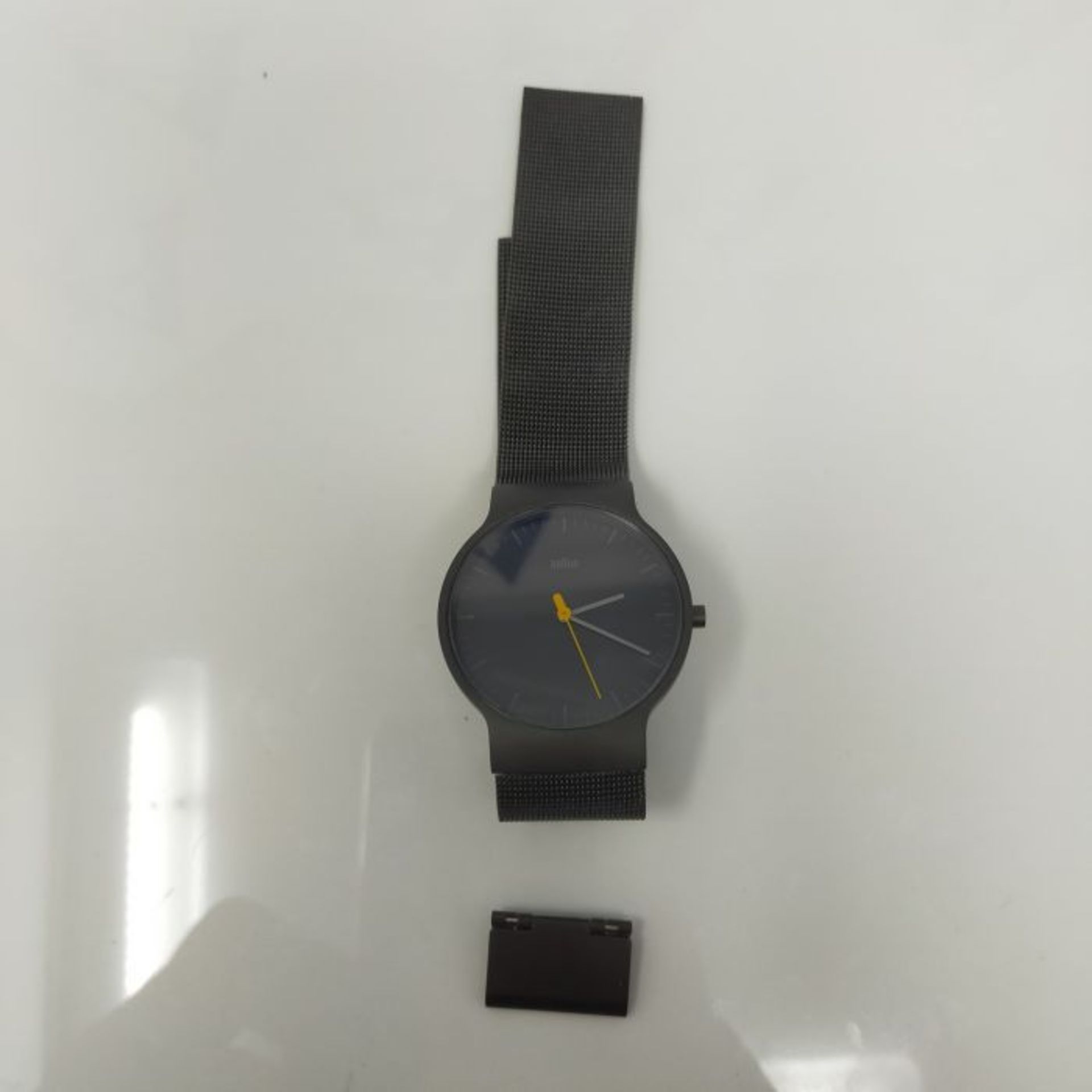 RRP £129.00 Braun Men's Quartz Watch with Black Dial Analogue Display and Black Stainless Steel Br - Image 2 of 3