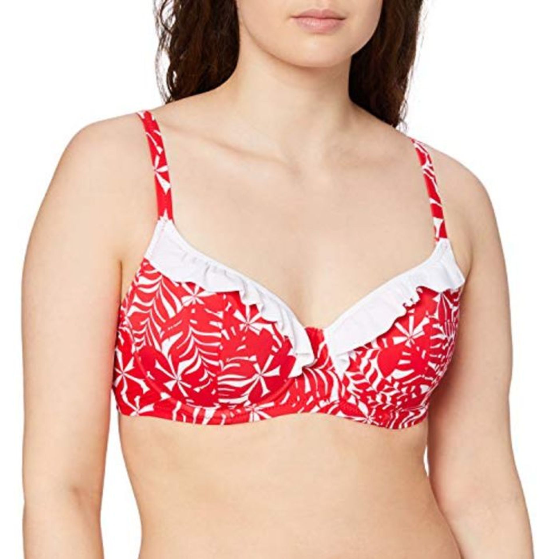Pour Moi? Women's Fiesta Sweetheart Padded Top Bikini, Red (Red/White), 34D