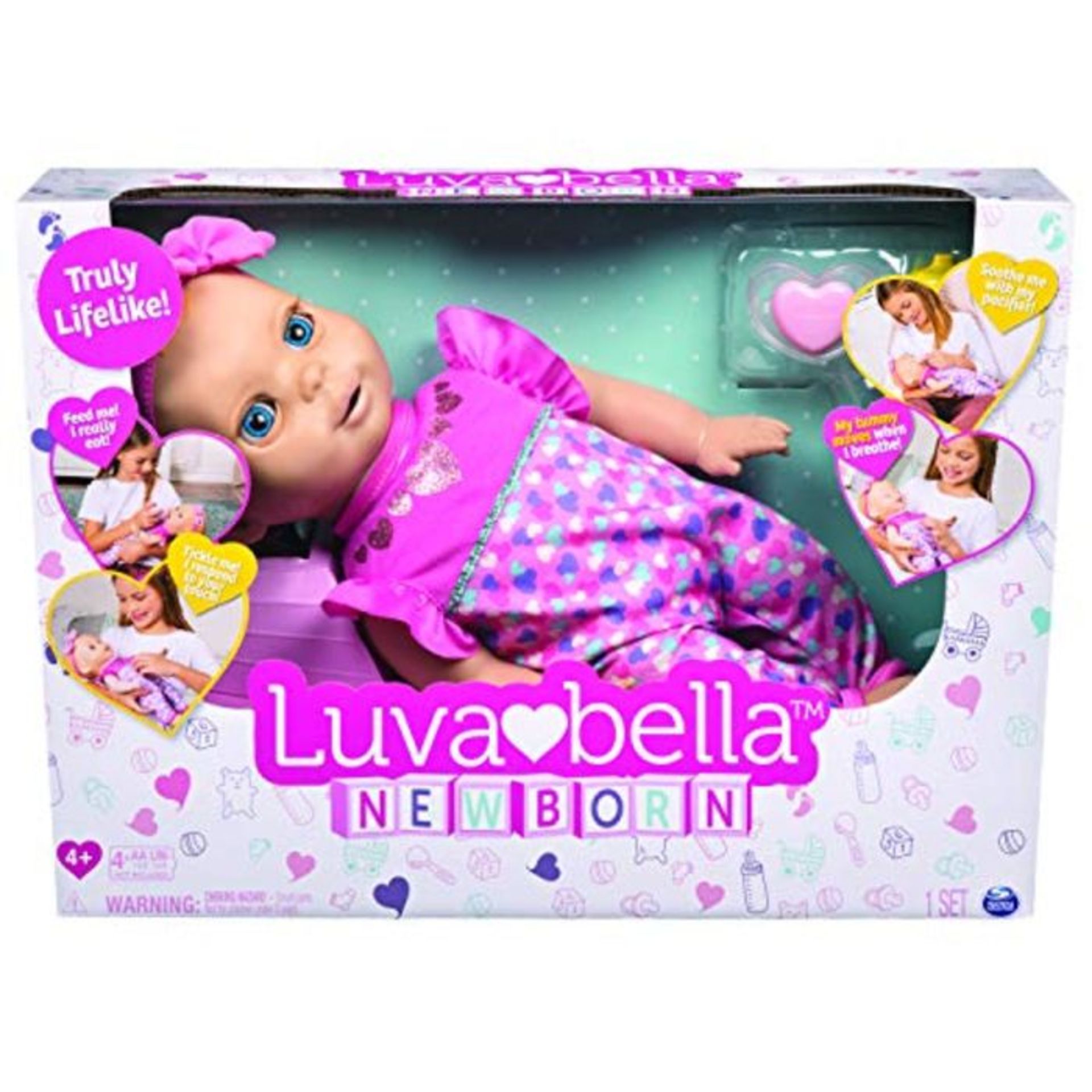 RRP £52.00 Luvabella Newborn, Blonde Hair, Interactive Baby Doll with Real Expressions and Moveme