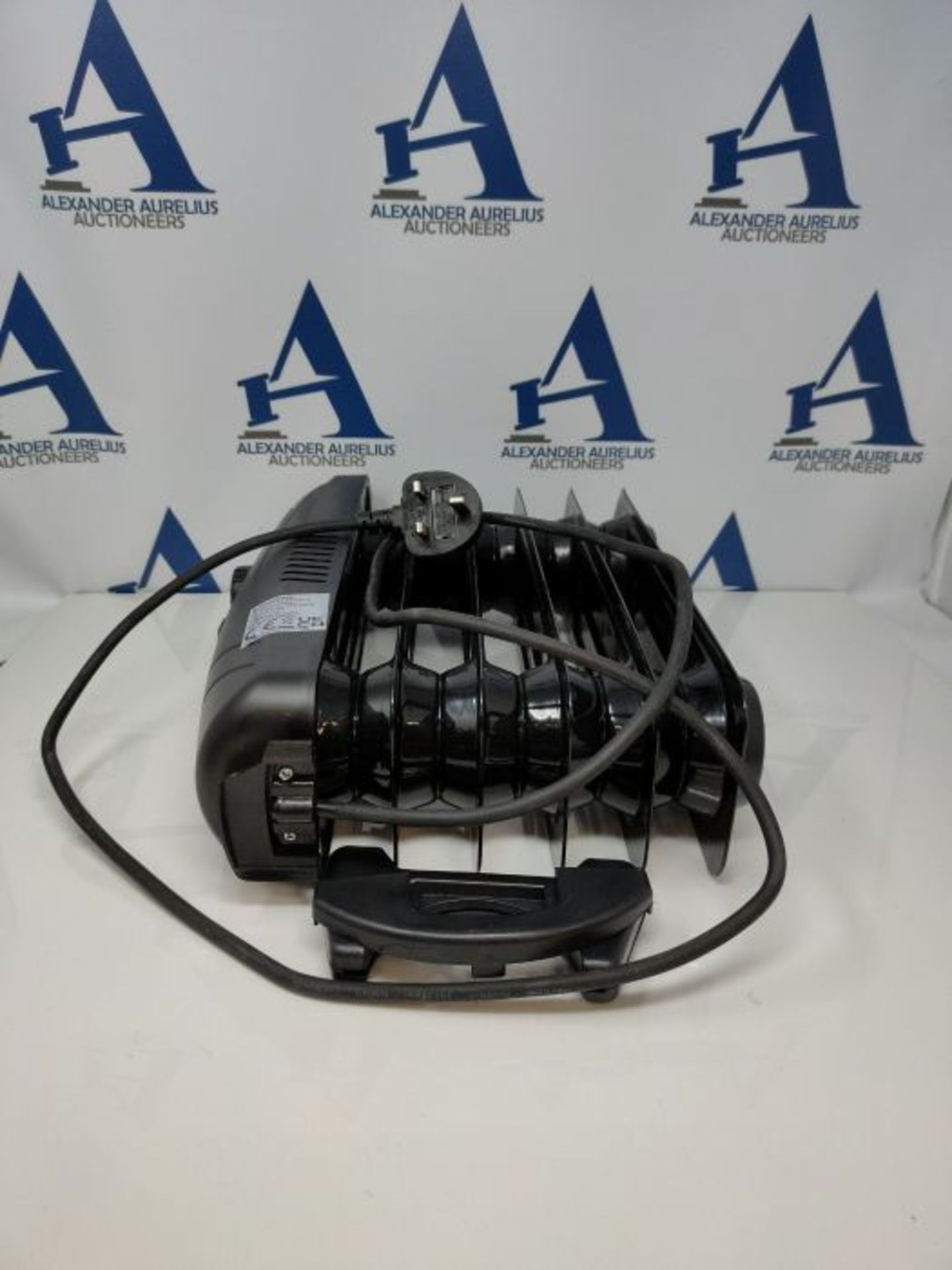 Schallen Black Portable Electric Slim Oil Filled Radiator Heater with Adjustable Tempe - Image 2 of 2
