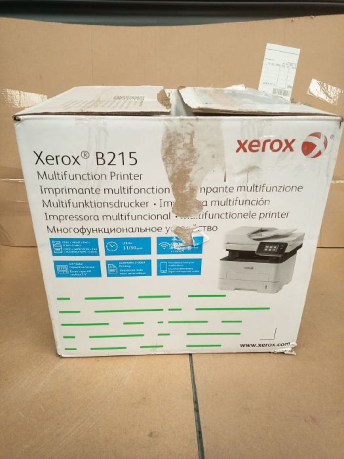 RRP £225.00 Xerox B215 A4 30 ppm Black and White (Mono) Wireless Laser Multifunction Printer with - Image 2 of 3