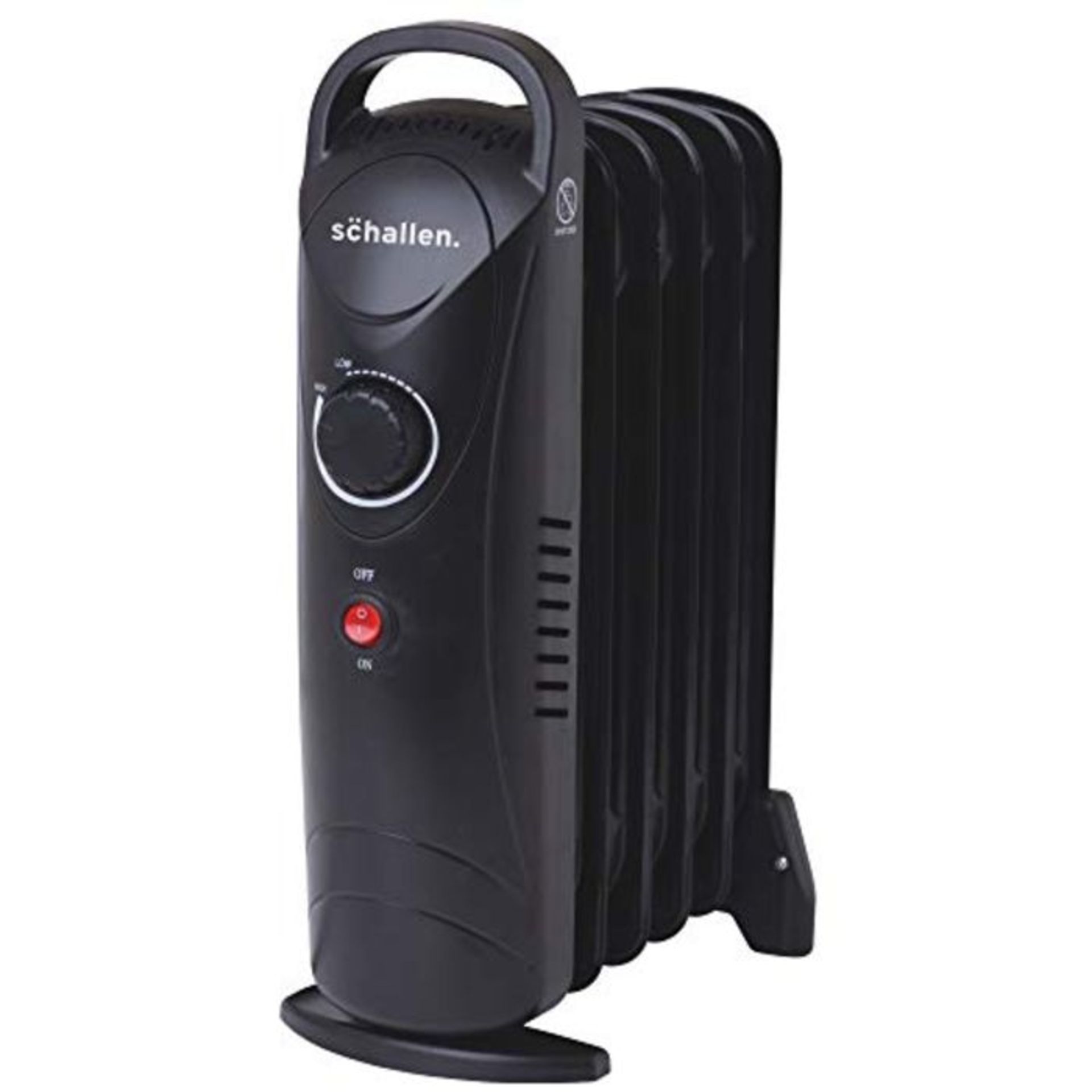 Schallen Black Portable Electric Slim Oil Filled Radiator Heater with Adjustable Tempe