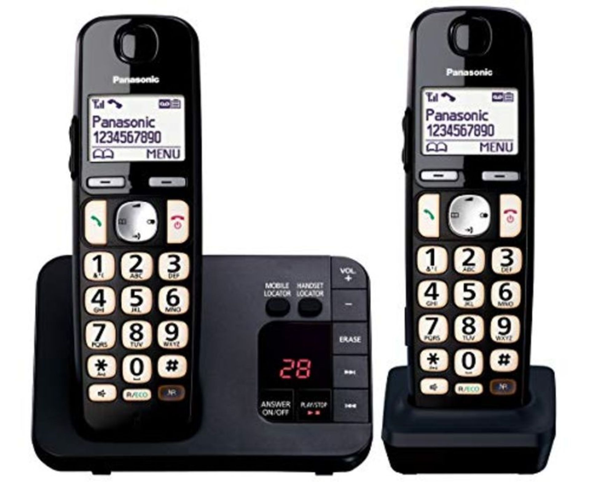 RRP £54.00 Panasonic KX-TGE722 Big Button DECT Cordless Telephone with Nuisance Call Blocker & Di