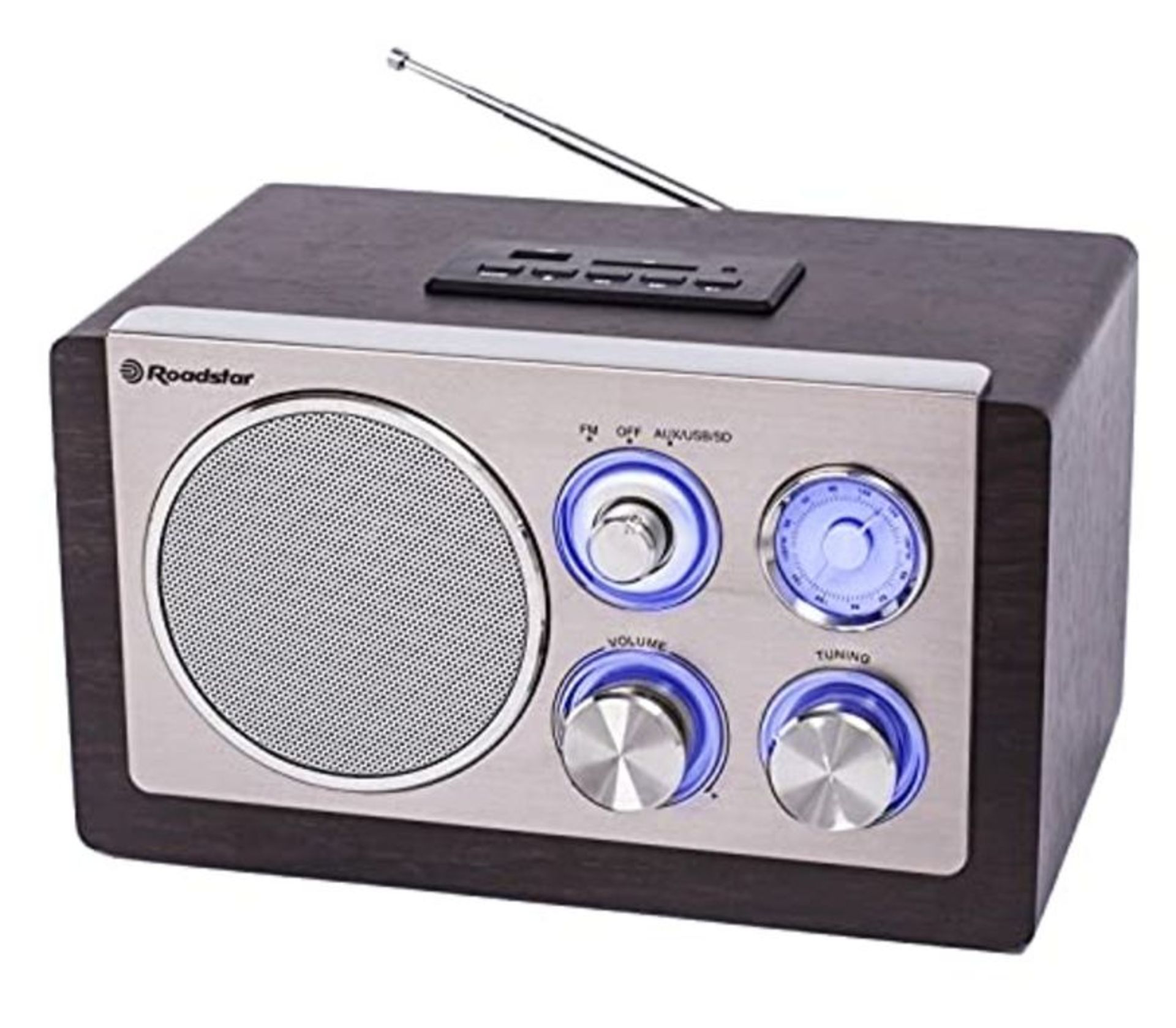 Roadstar HRA-1345 Retro-Radio mit UKW und MW Tuner (USB, SD-Kartenleser, AUX-In, Teles