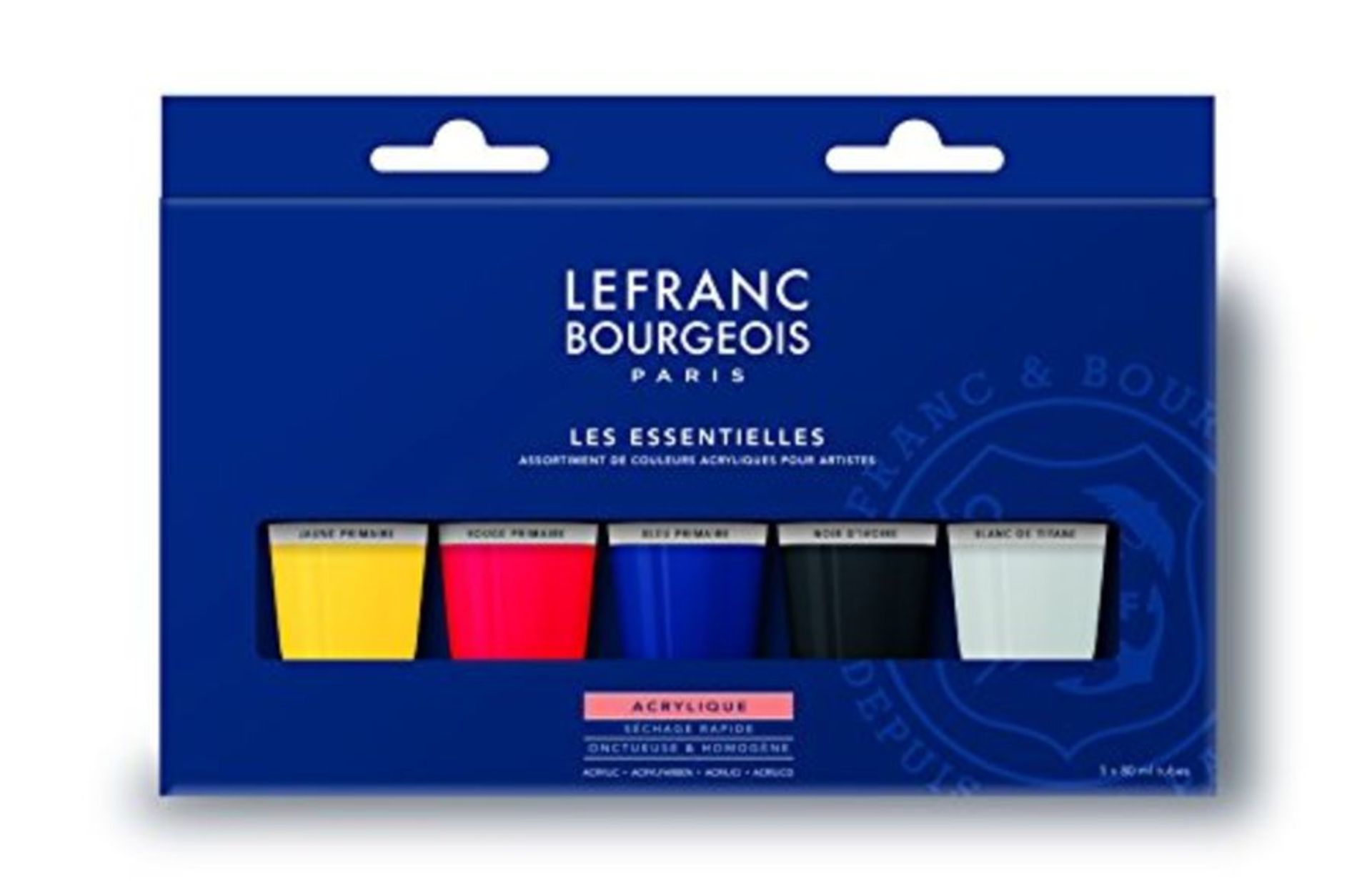 Lefranc Bourgeois 300684 Lefranc Bourgeois Acrylic End Assortment of 5 Tubes 80 ml,