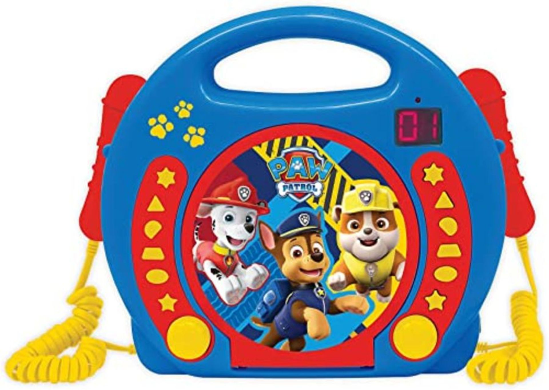 Lexibook RCDK100PA Paw Patrol Chase Marshall Nickelodeon-Karaoke CD Player with 2 Micr