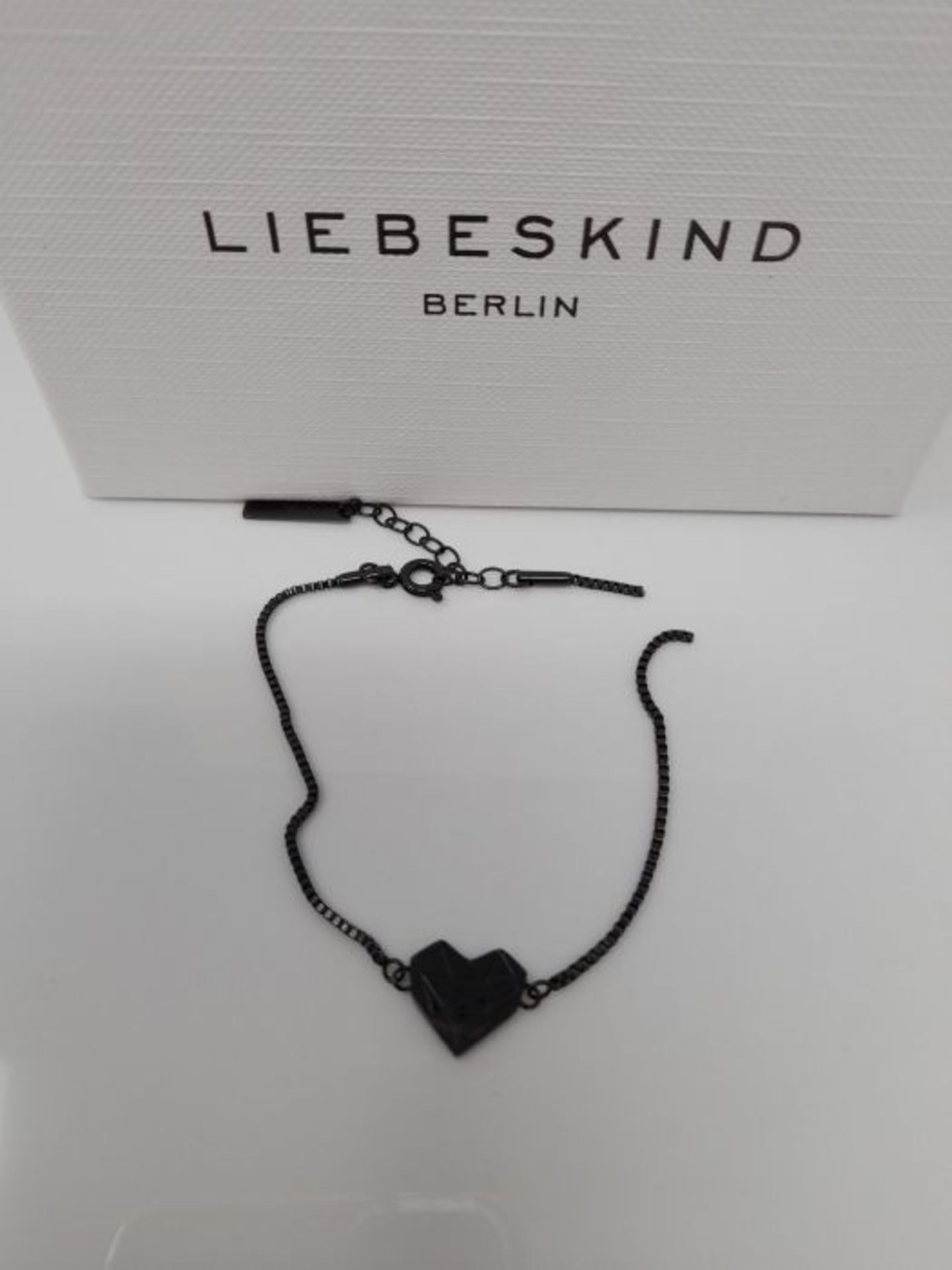 [CRACKED] Liebeskind Berlin Damen Armband Herz Edelstahl Silber 20 cm (schwarz), LJ-03 - Image 3 of 3