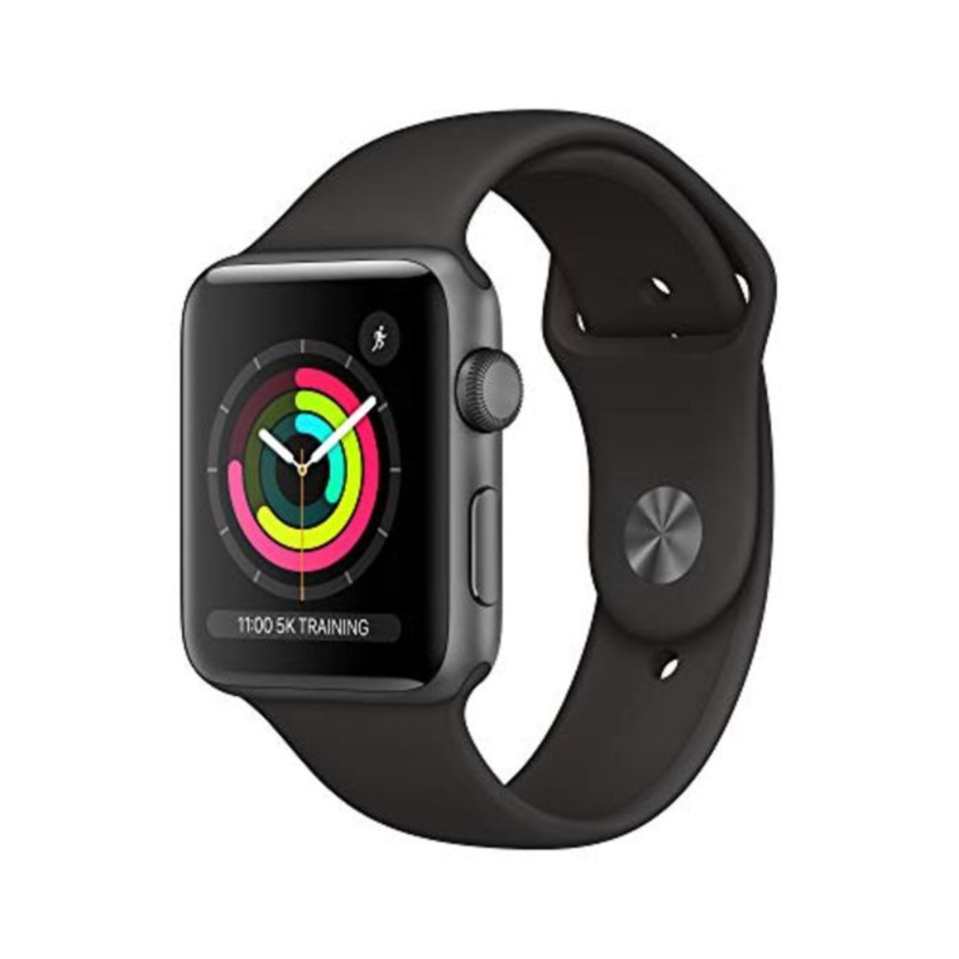 RRP £208.00 Apple Watch Series 3 (GPS, 42mm) - Space Grey Aluminum Case with Black Sport Band