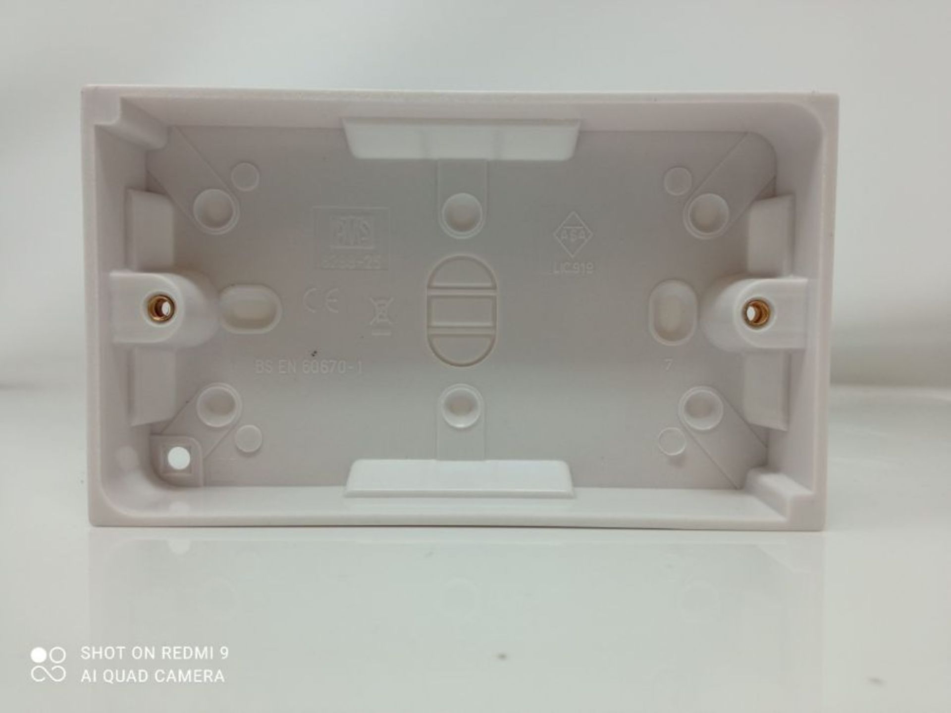 [CRACKED] Merriway BH02612 Moulded Surface Pattress Box 2-Gang Double, 25mm (1 inch) D - Image 2 of 3