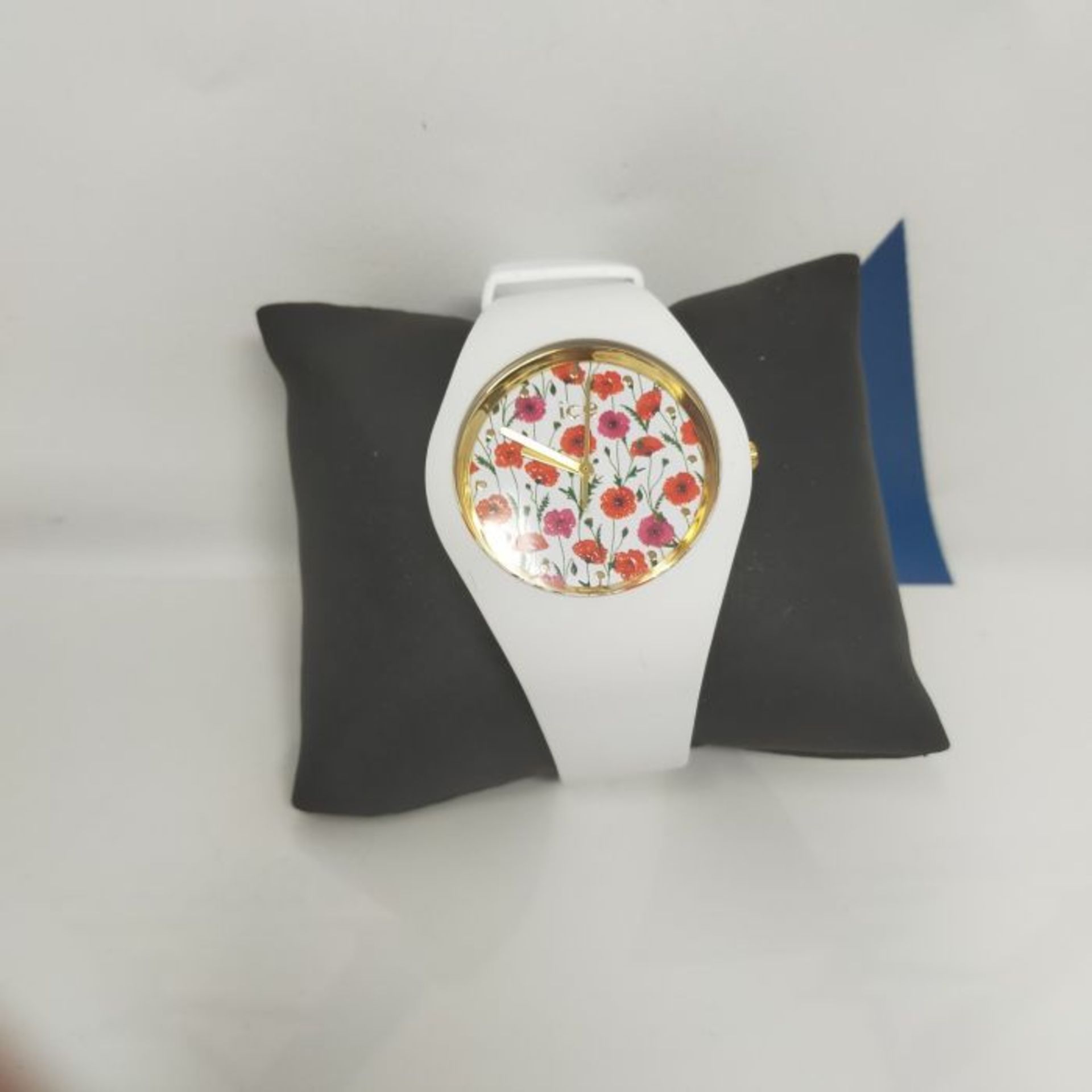 RRP £99.00 Ice-Watch - ICE Flower White poppy - Women's Wristwatch with Silicon Strap - 016665 (M - Image 2 of 3