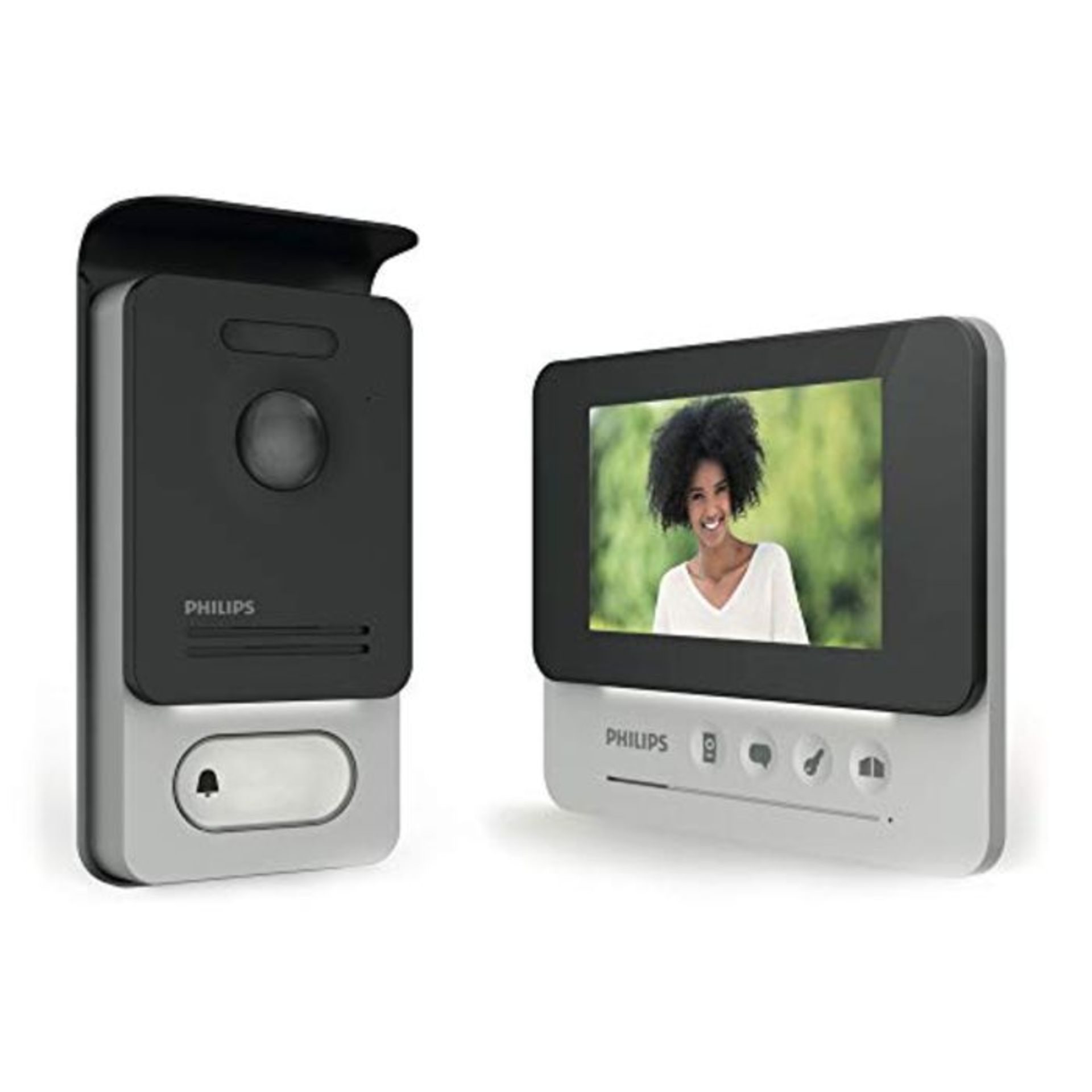 RRP £194.00 Philips Welcome Eye Compact 4.3 Ultra-Flat Colour Video Door Entry KIT 531004