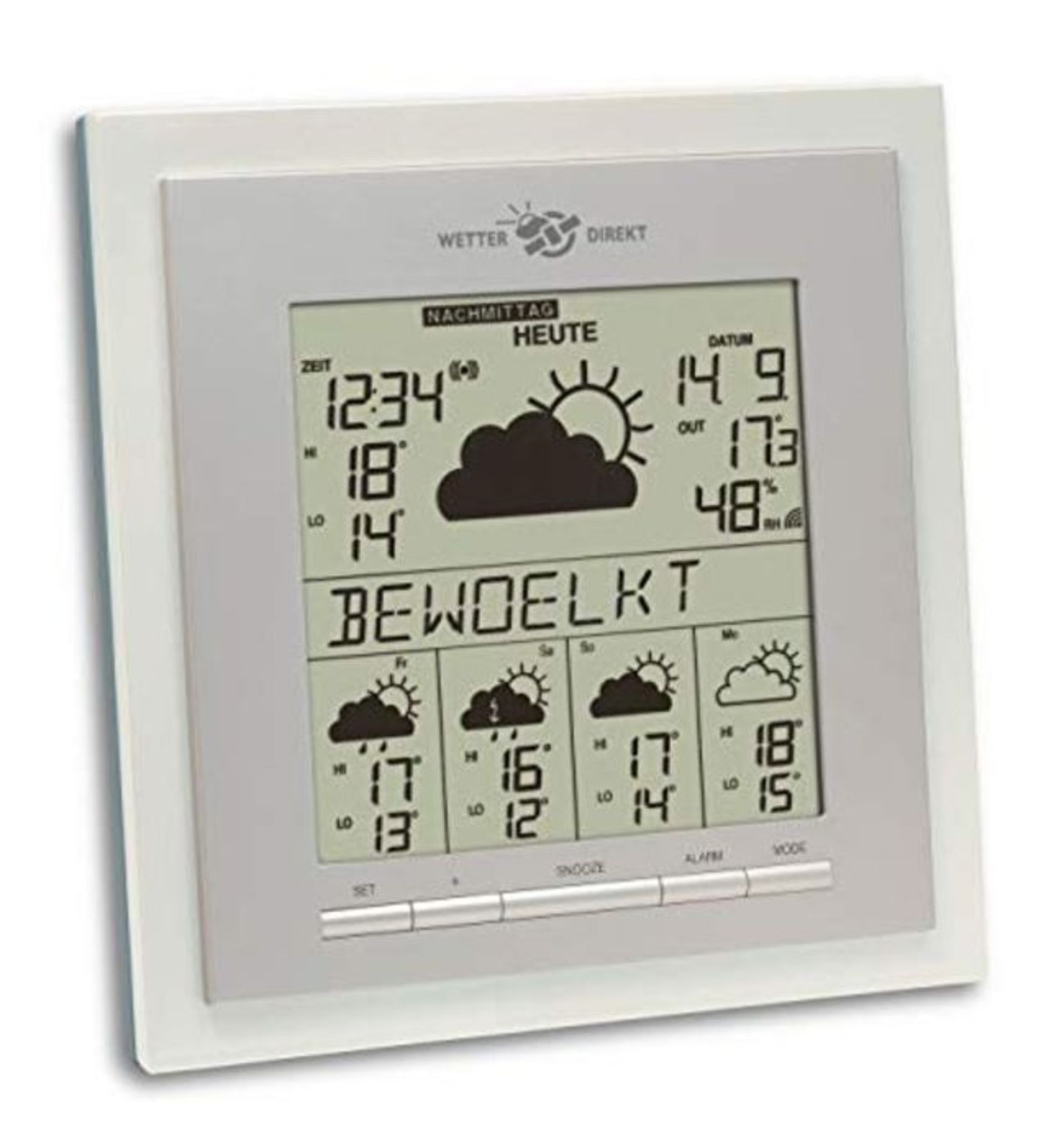 RRP £140.00 TFA Dostmann TFA Satellite Base 35,5017 EOS Info Wireless Weather Station White