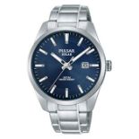 RRP £81.00 Pulsar Mens Analogue Solar Powered Watch with Stainless Steel Strap PX3181X1