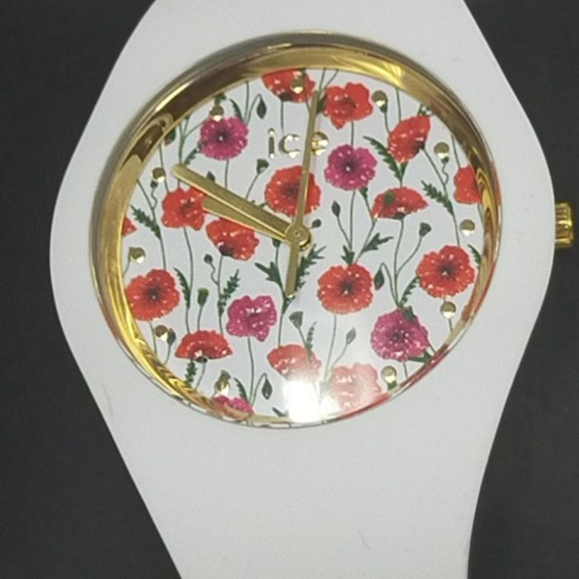 RRP £99.00 Ice-Watch - ICE Flower White poppy - Women's Wristwatch with Silicon Strap - 016665 (M - Image 3 of 3