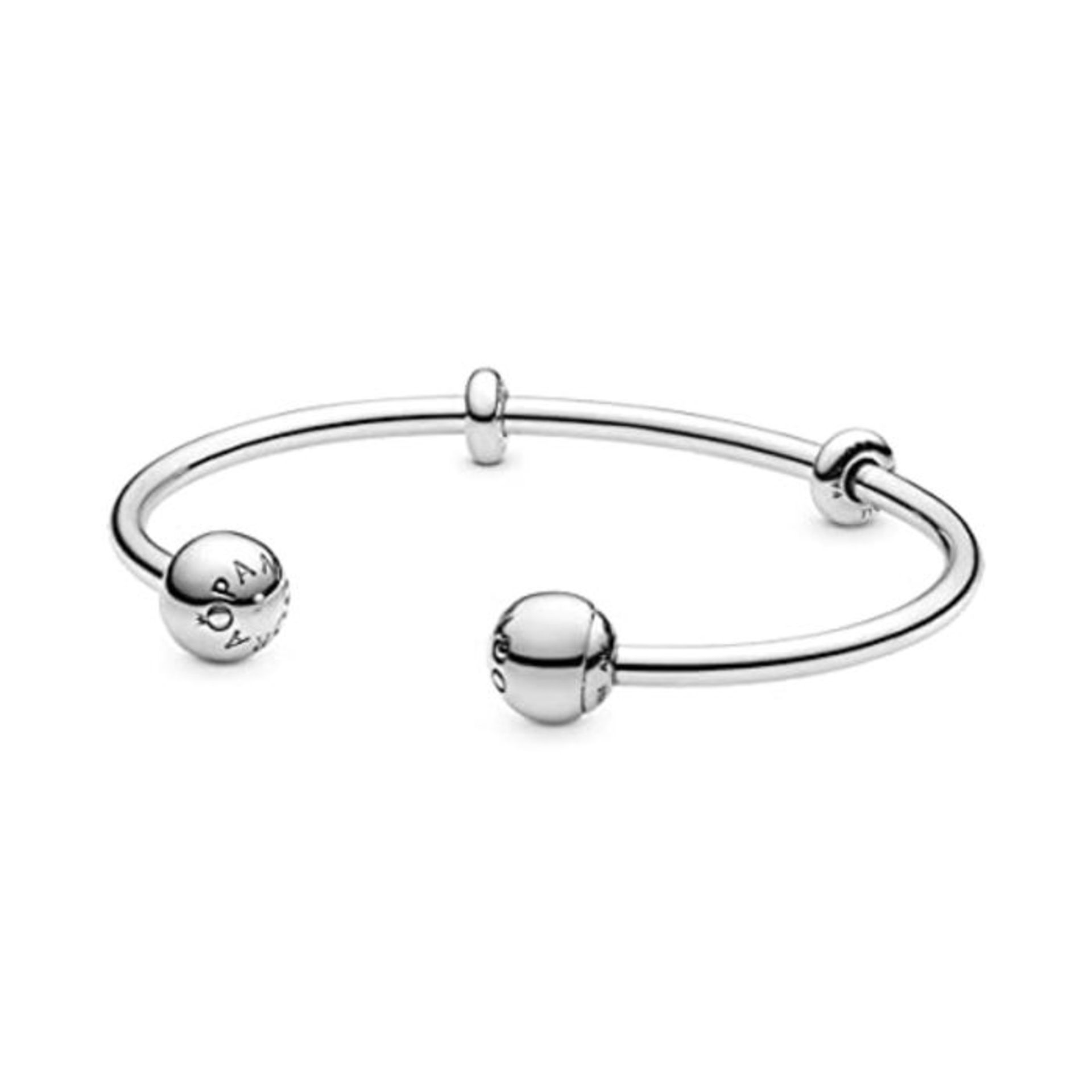 RRP £69.00 [CRACKED] Pandora Moments Women's Sterling Silver Open Bangle Bracelet, Size 20.5
