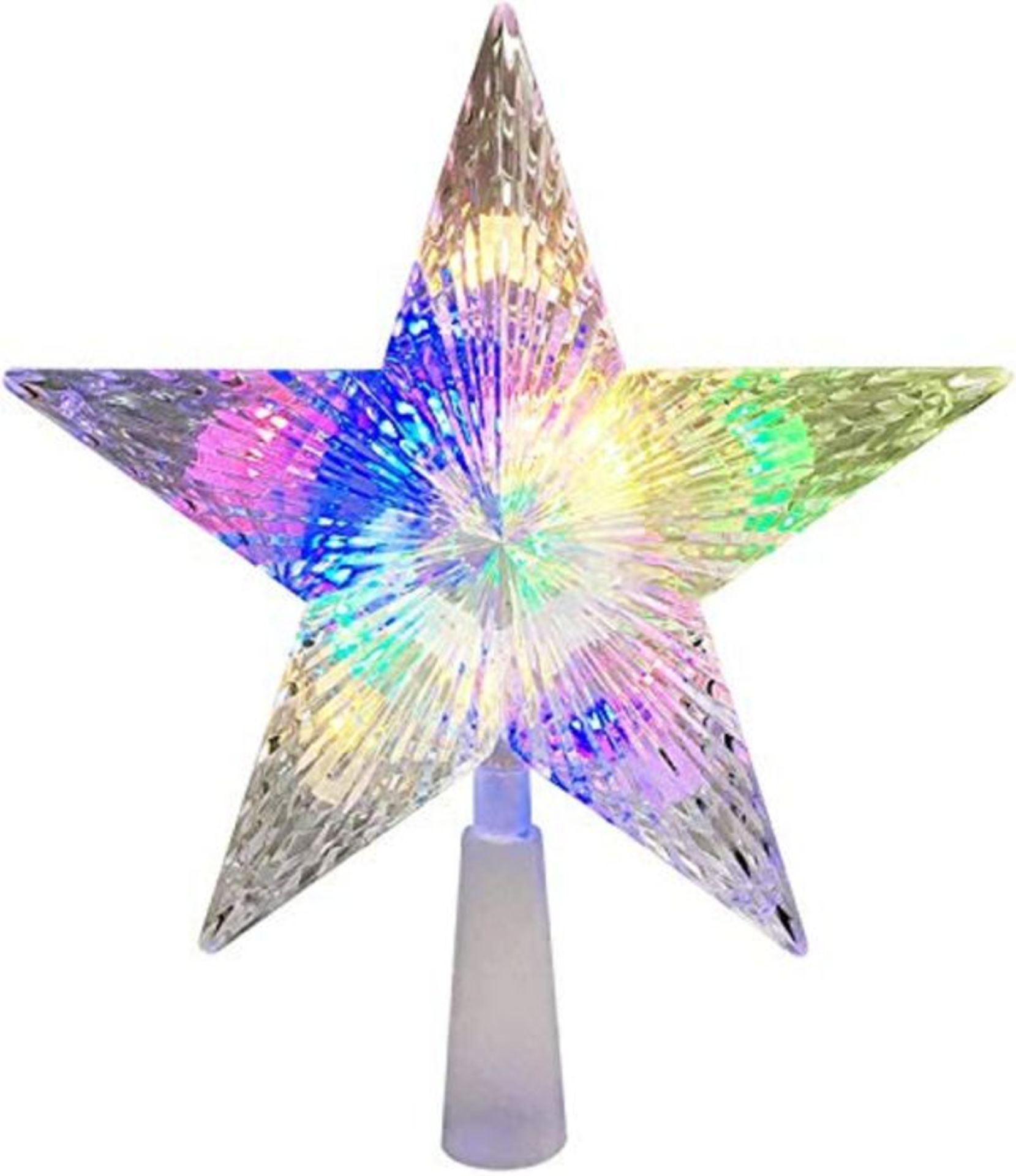 [BROKEN] Monkey Home LED Star Christmas Tree Topper 9.5 Inch 24 Colours Flash Star Lig
