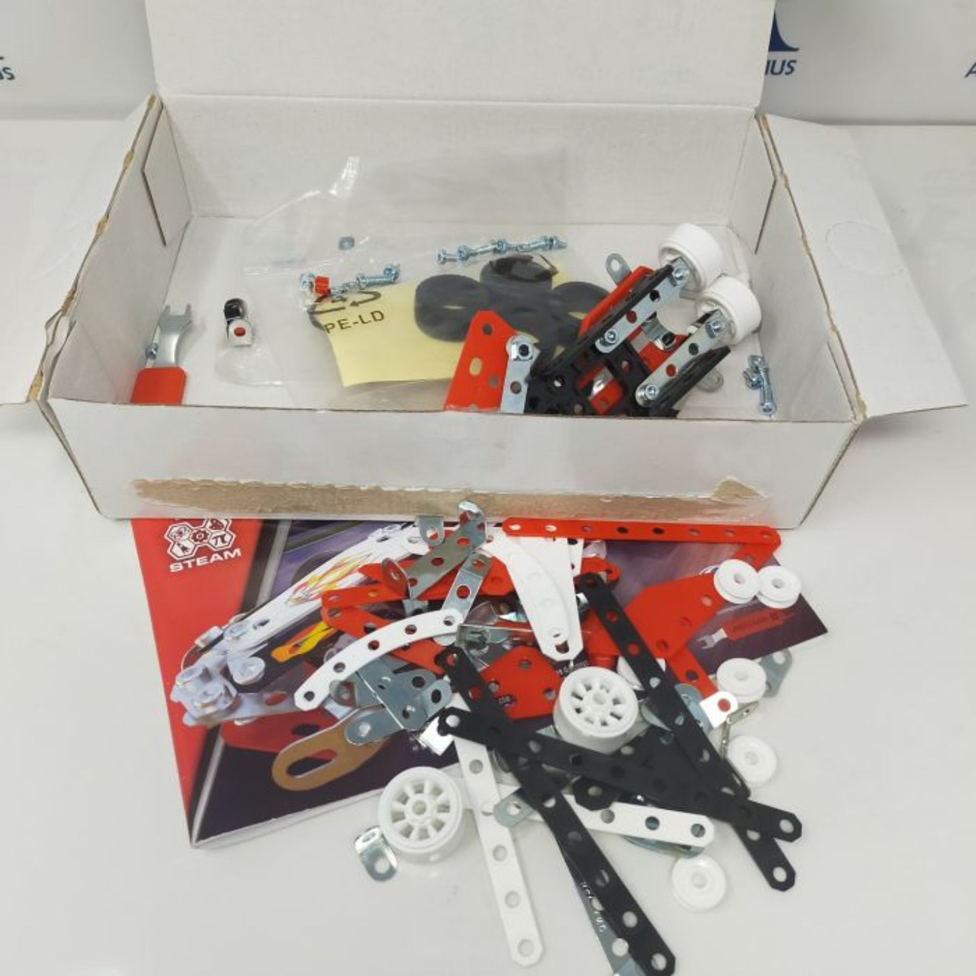 Meccano 10-in-1 Racing Vehicles STEM Model Building Kit with 225 Parts and Real Tools, - Image 3 of 3