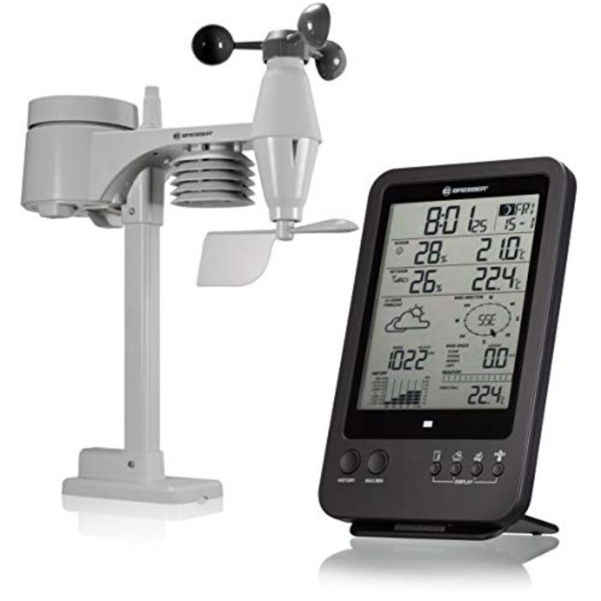 RRP £75.00 BRESSER Weather Station 5-in-1 with Outdoor Sensor and German DCF Radio Control Clock