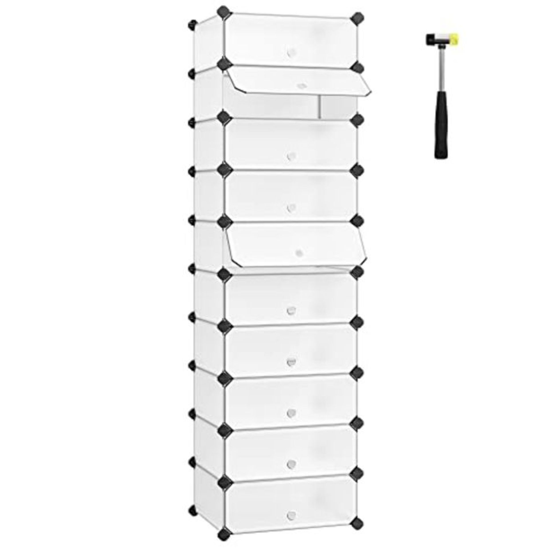 SONGMICS Interlocking Shoe Rack, Rectangular Storage Organiser, 10 Slot Modular DIY St