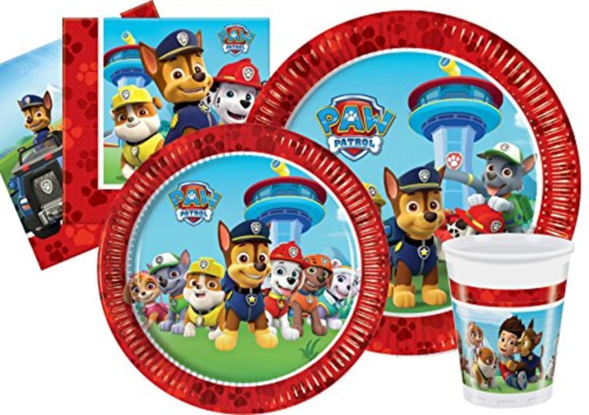 Ciao Hello-Kit Party Table Paw Patrol Let's Roll People (112 Pieces Ø23cm, Plates Ø2