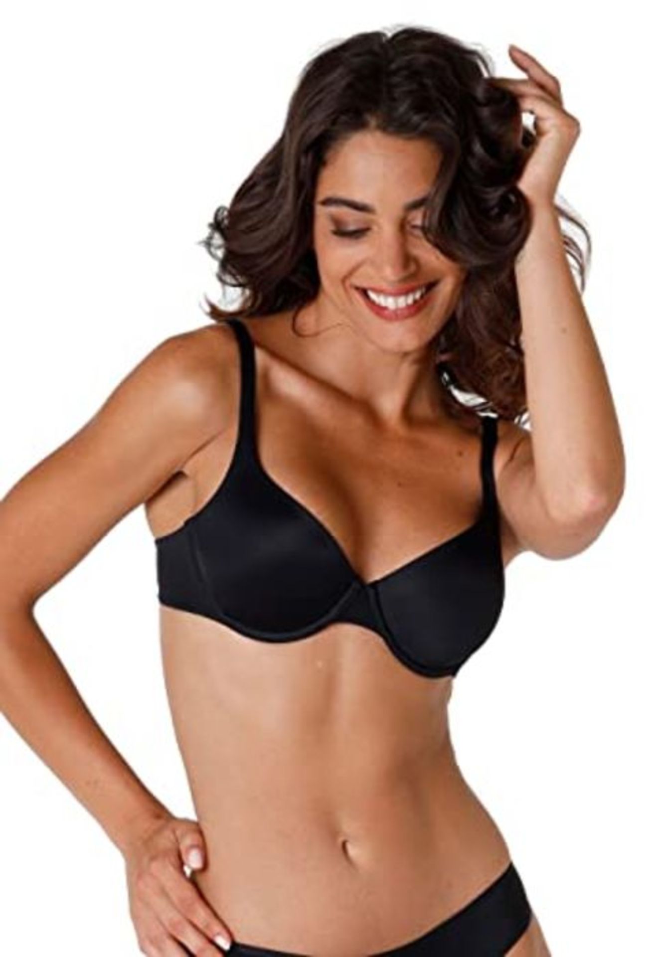 Lovable Women's Reggiseno Ferretto Invisible Lift. Bra, Black (004-NERO), 4-B / 36 B